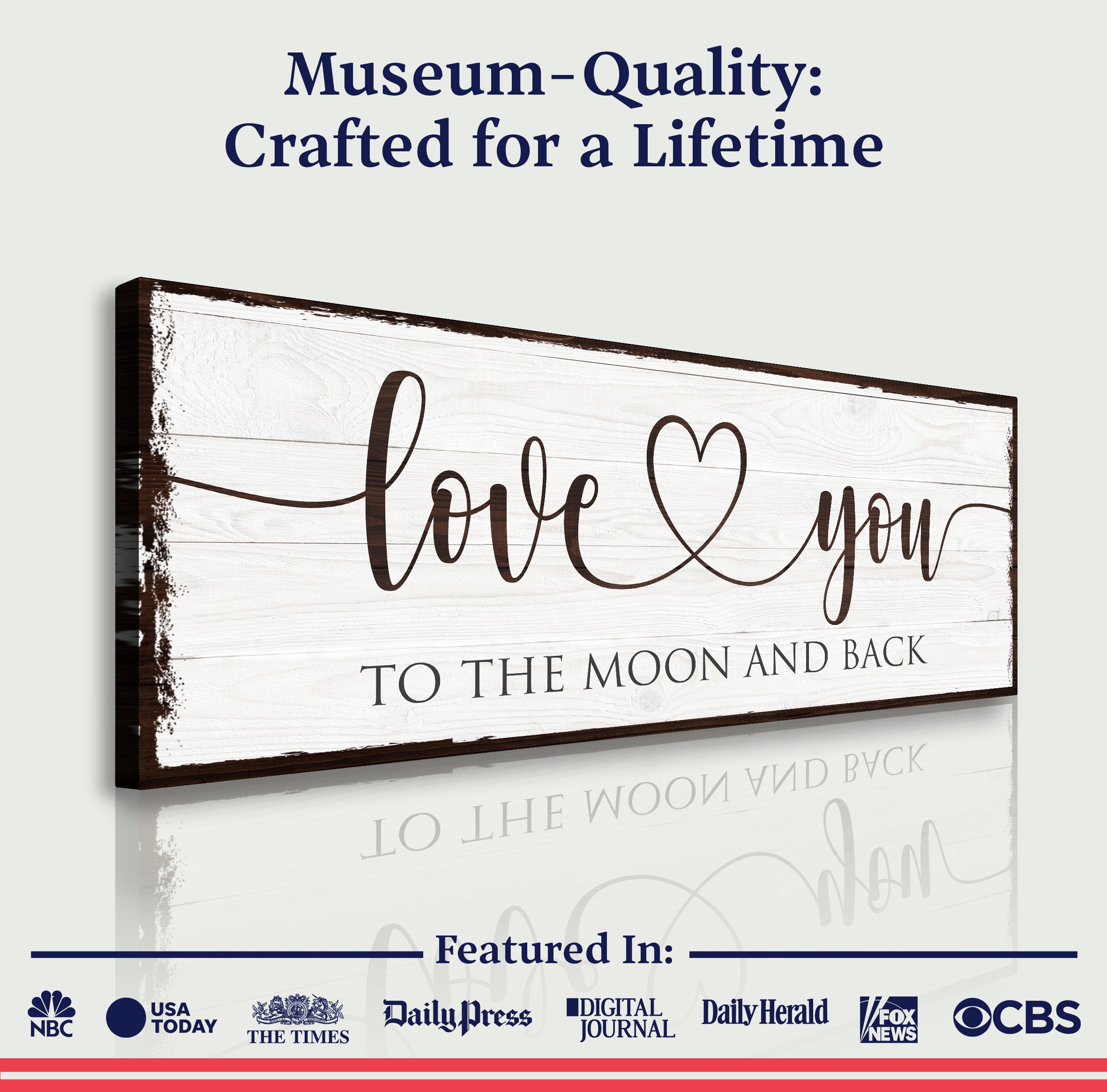 Love You To The Moon And Back Sign on sale at MyriadMart