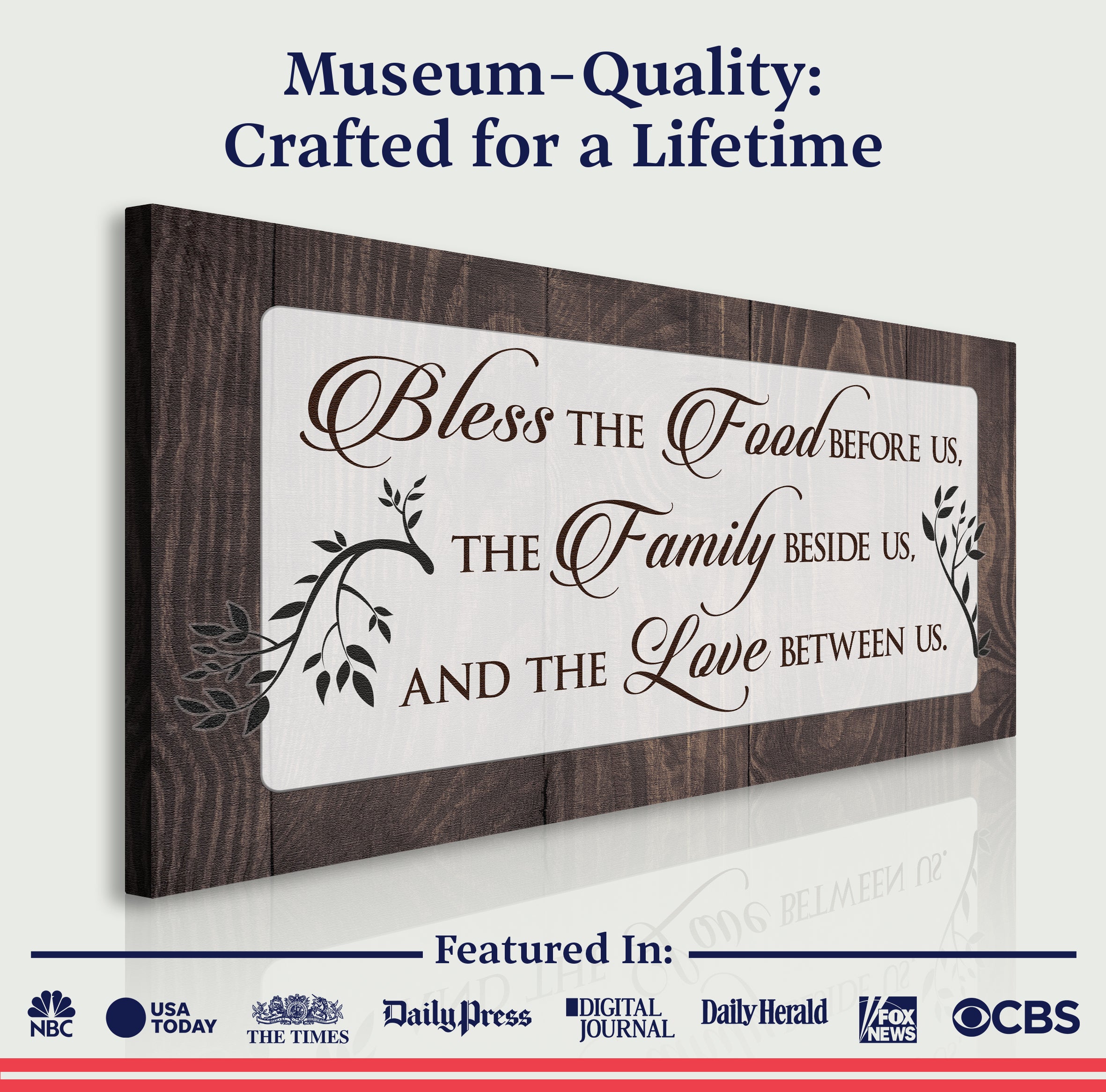 Bless The Food Before Us And The Love Between Us Sign IV on sale at MyriadMart