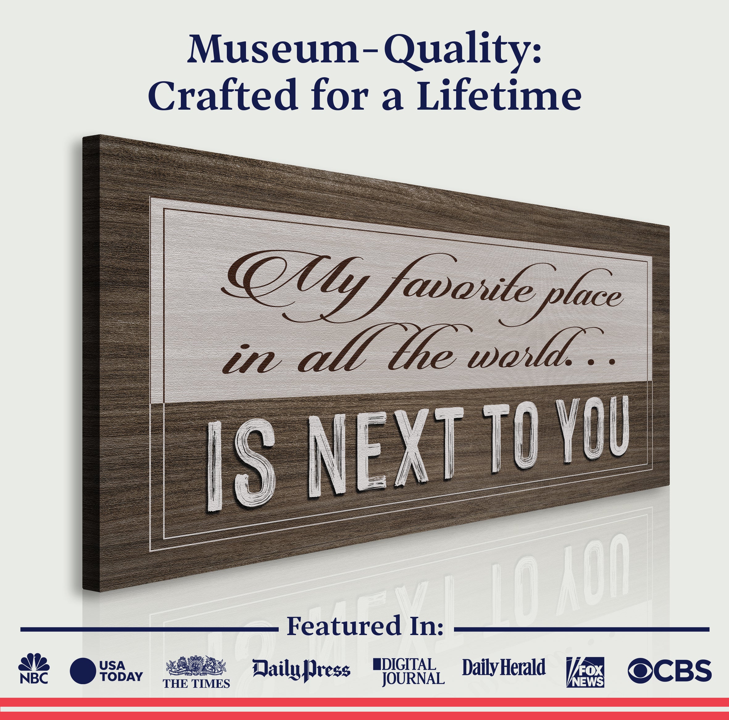 My Favorite Place In The World Is Next To You Sign on sale at MyriadMart