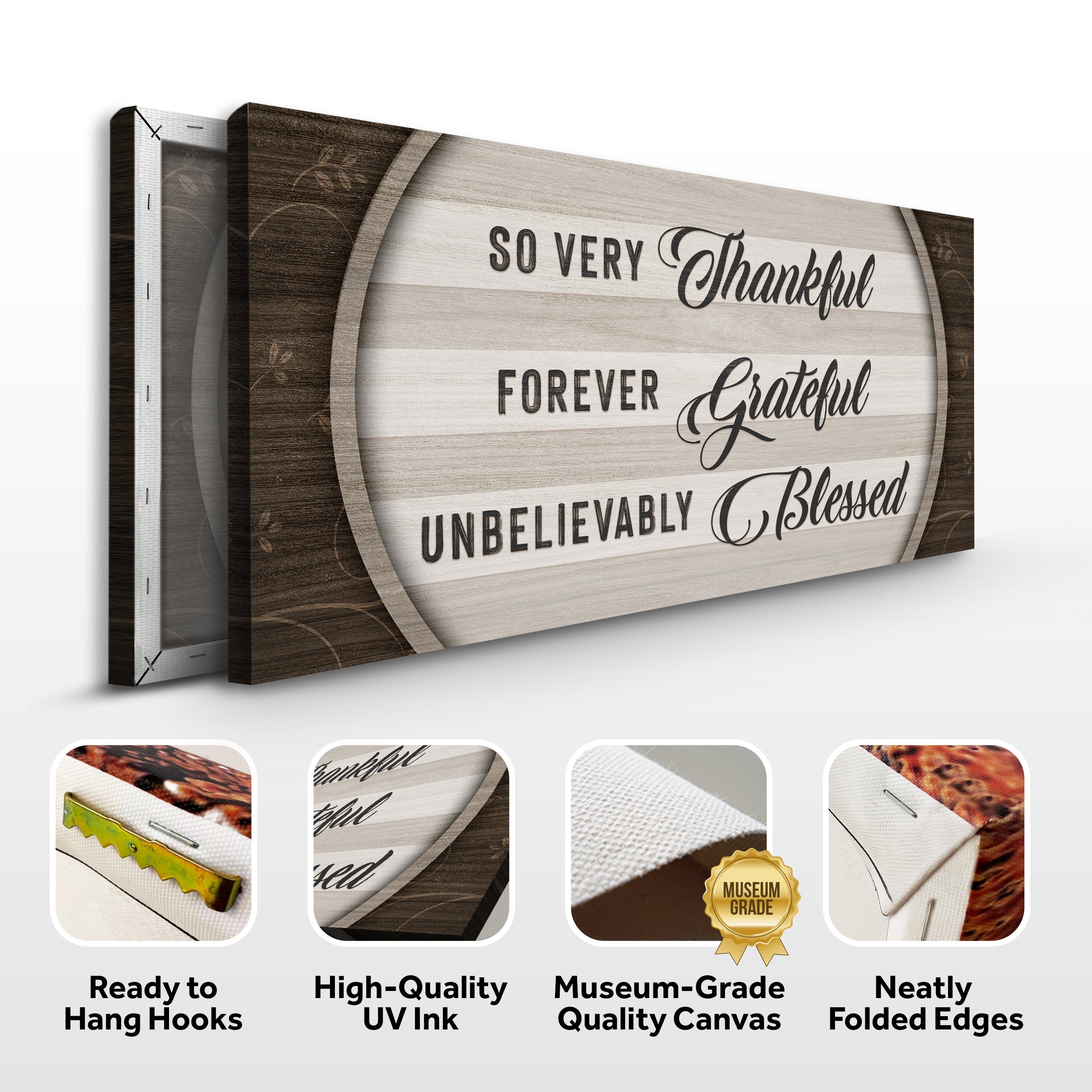 Thankful Grateful Blessed Sign IV on sale at MyriadMart