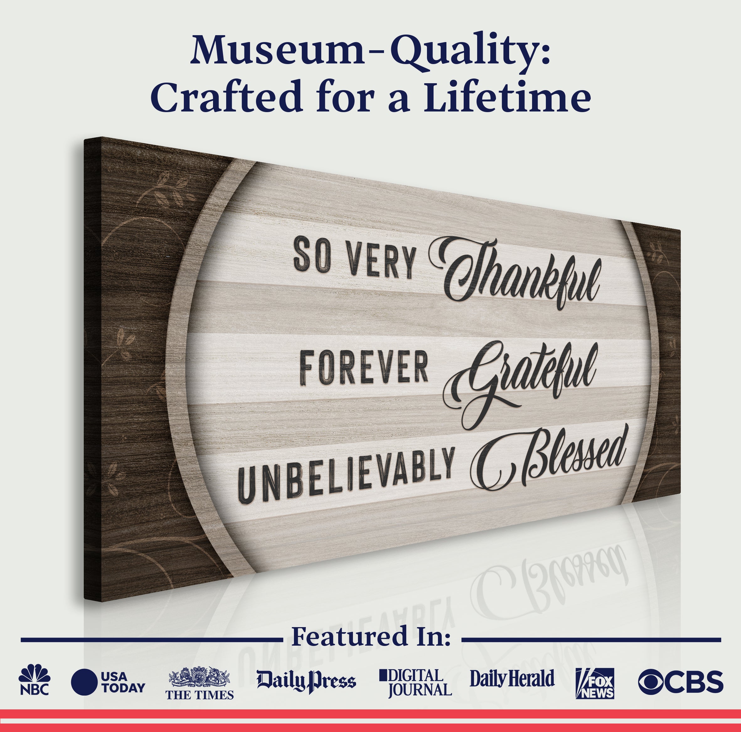 Thankful Grateful Blessed Sign IV on sale at MyriadMart