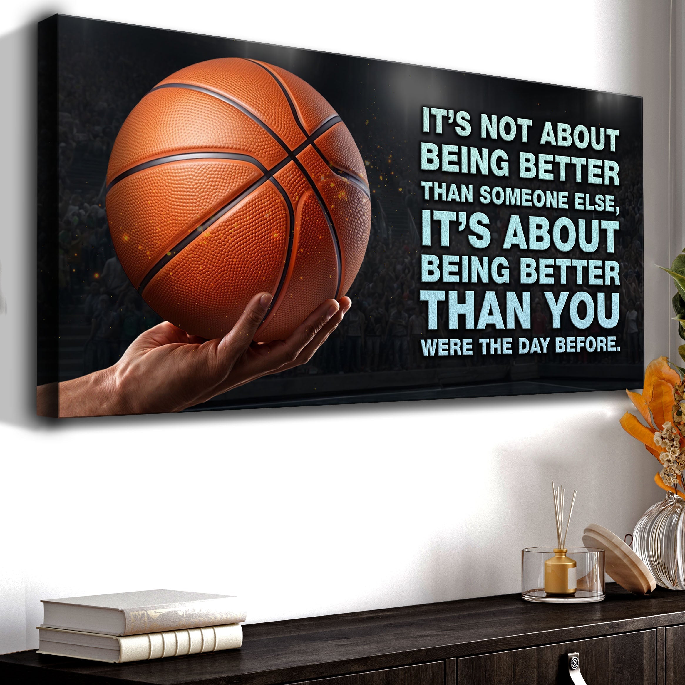 It's Not About Being Better Sports Quote Sign on sale at MyriadMart