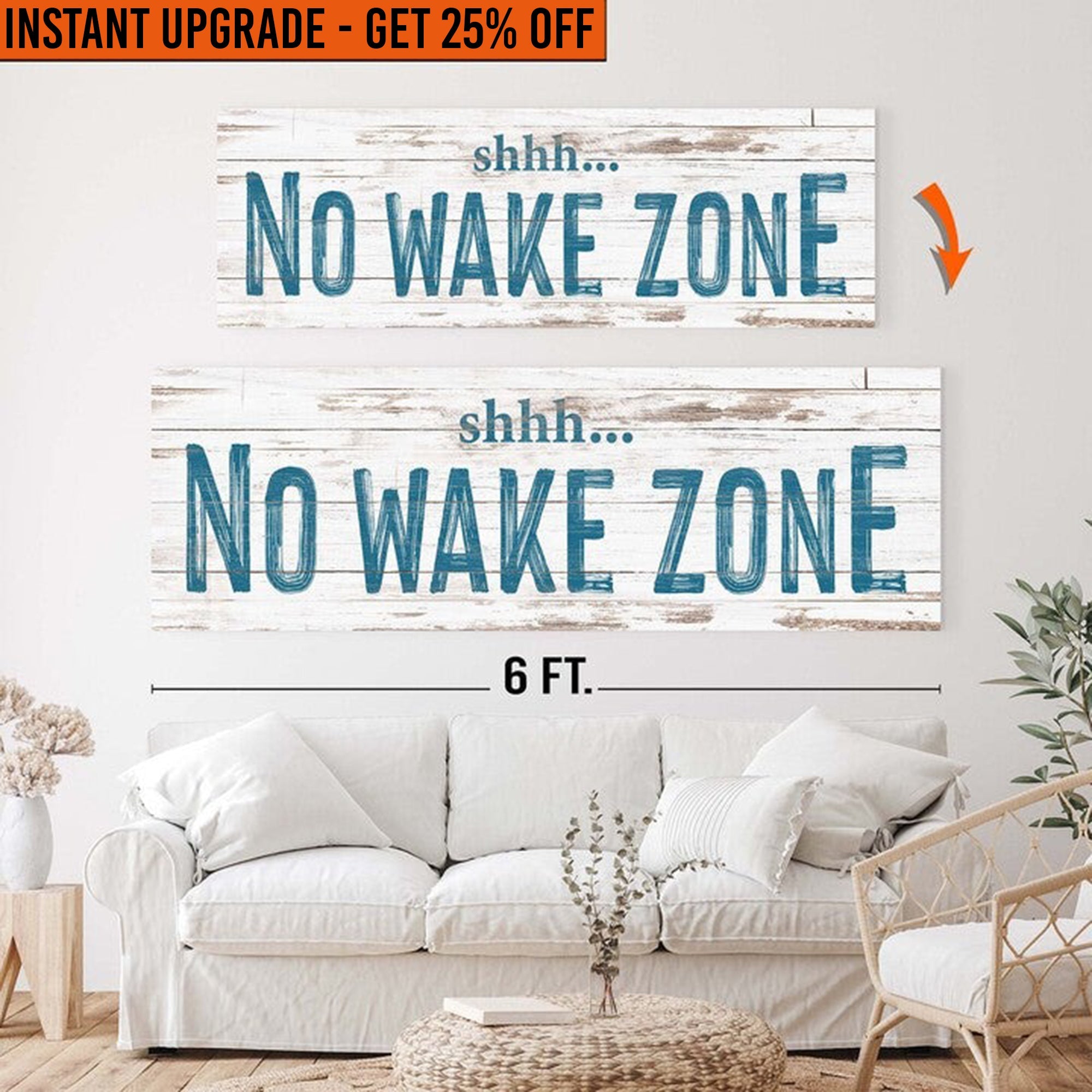 Upgrade Your 20x60 Inches 'No Wake Zone Sign XIII' Canvas To 24x72 Inches on sale at MyriadMart