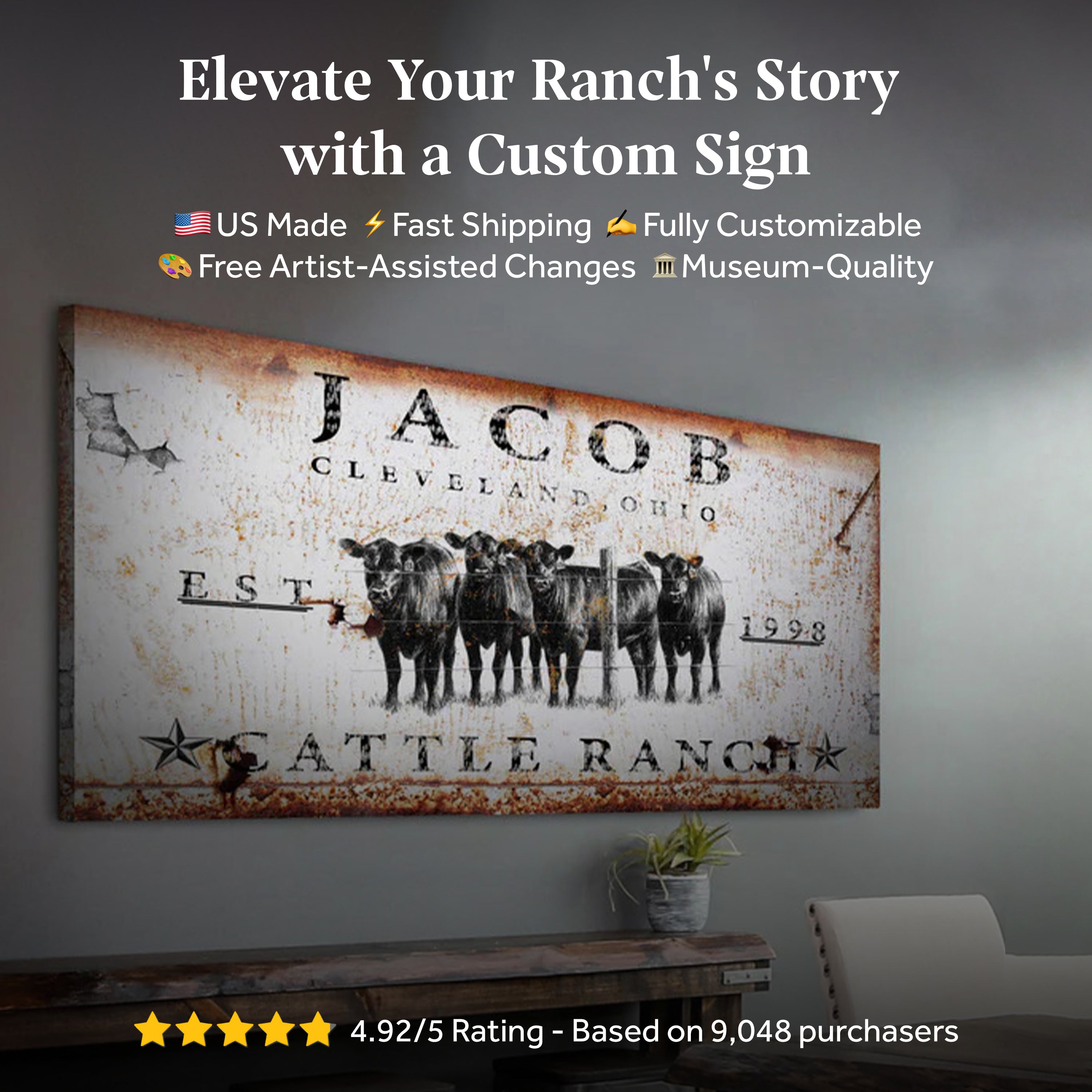 Cattle Ranch Sign X on sale at MyriadMart