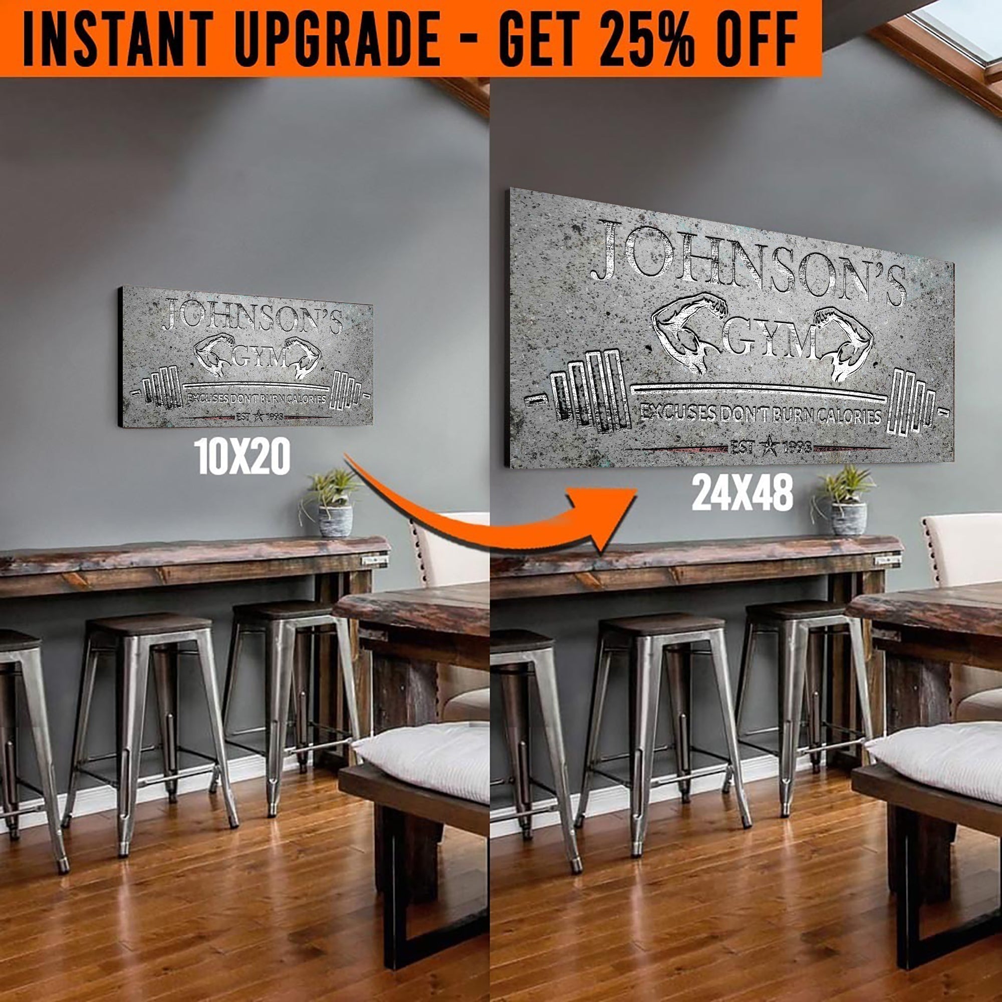 Upgrade Your 'Gym' Style 3 Canvas To 24x48 Inches on sale at MyriadMart