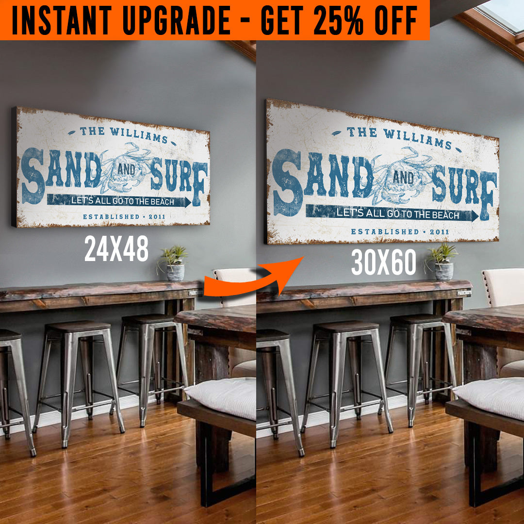 Upgrade Your 48x24 Inches 'Sand & Surf' Style 1 Canvas To 60x30 Inches on sale at MyriadMart