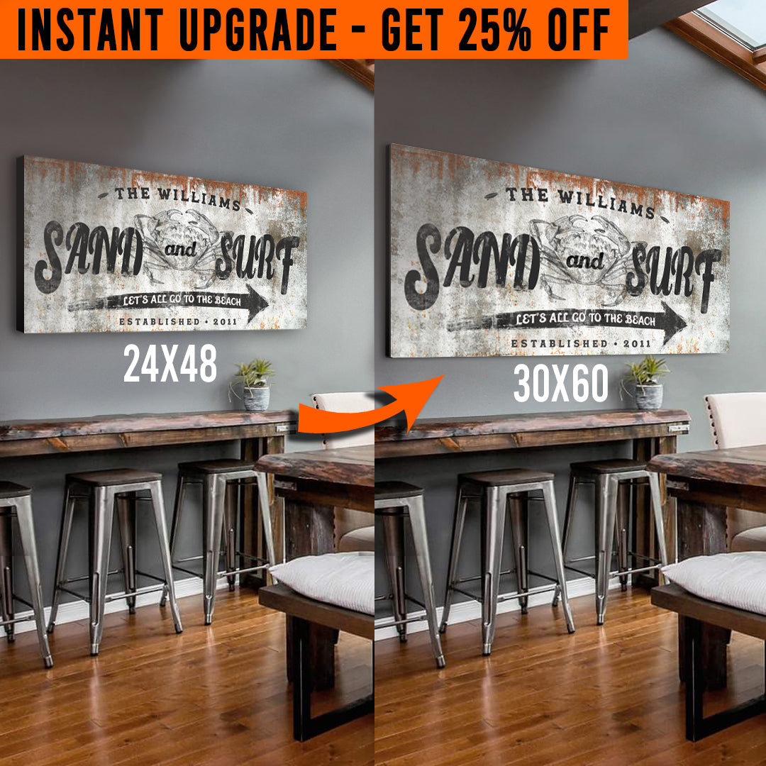 Upgrade Your 48x24 Inches 'Sand & Surf' Style 2 Canvas To 60x30 Inches on sale at MyriadMart