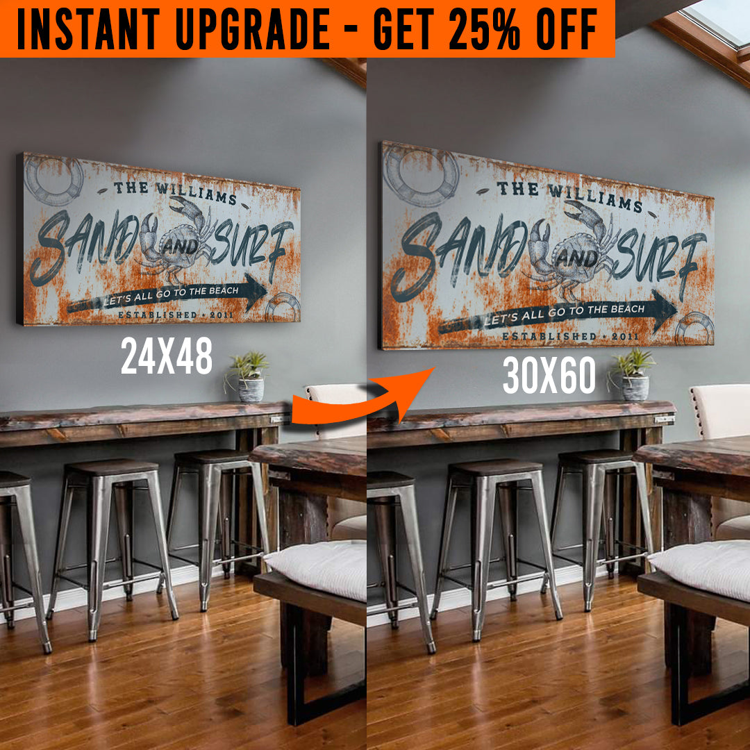 Upgrade Your 48x24 Inches 'Sand & Surf' Style 3 Canvas To 60x30 Inches on sale at MyriadMart