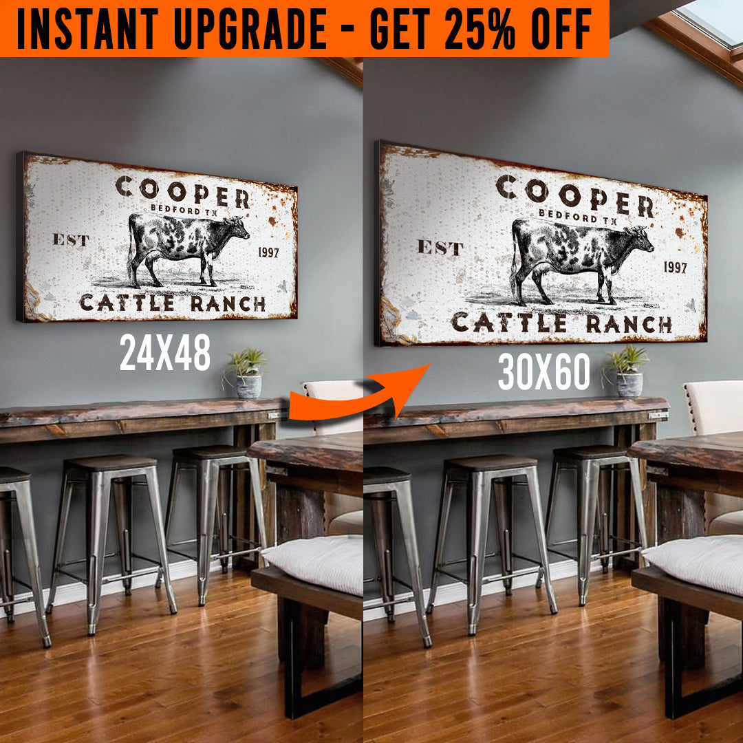 Upgrade Your 48x24 Inches 'Cattle Ranch Rustic' Style 1 Canvas To 60x30 Inches on sale at MyriadMart
