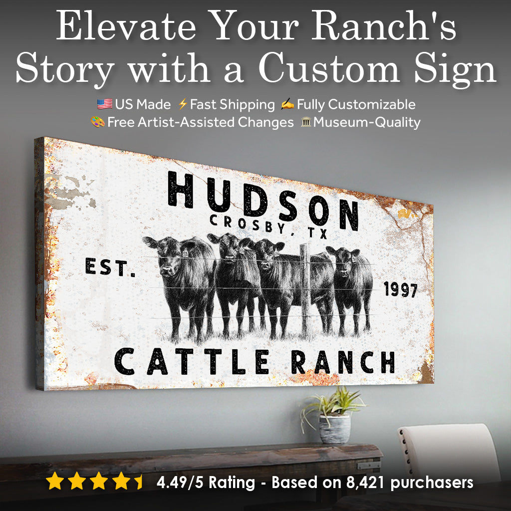 Cattle Ranch Rustic Sign on sale at MyriadMart