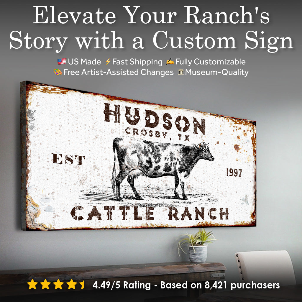 Cattle Ranch Rustic Sign on sale at MyriadMart