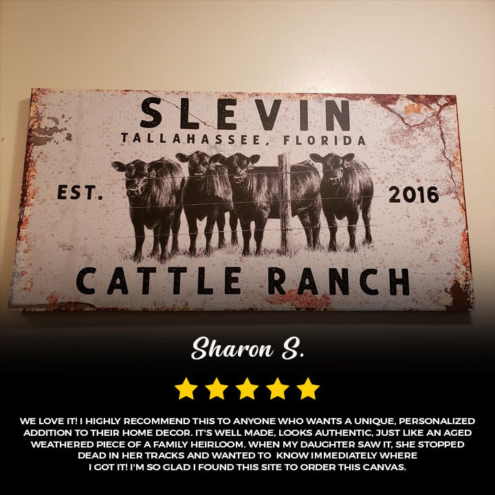 Personalized Cattle Ranch Rustic Sign II on sale at MyriadMart