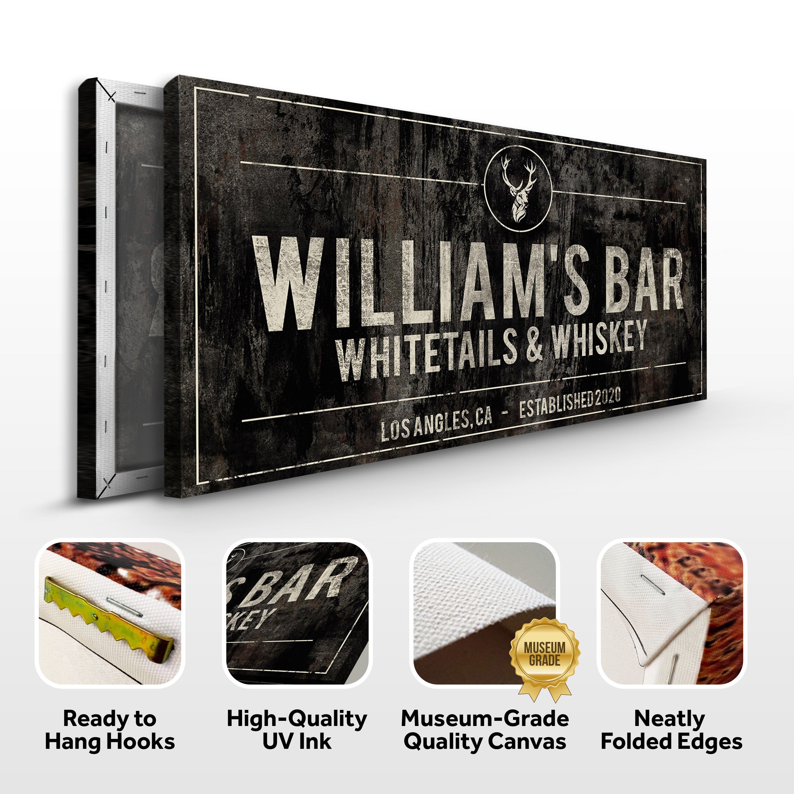 Whitetails and Whiskey Sign on sale at MyriadMart