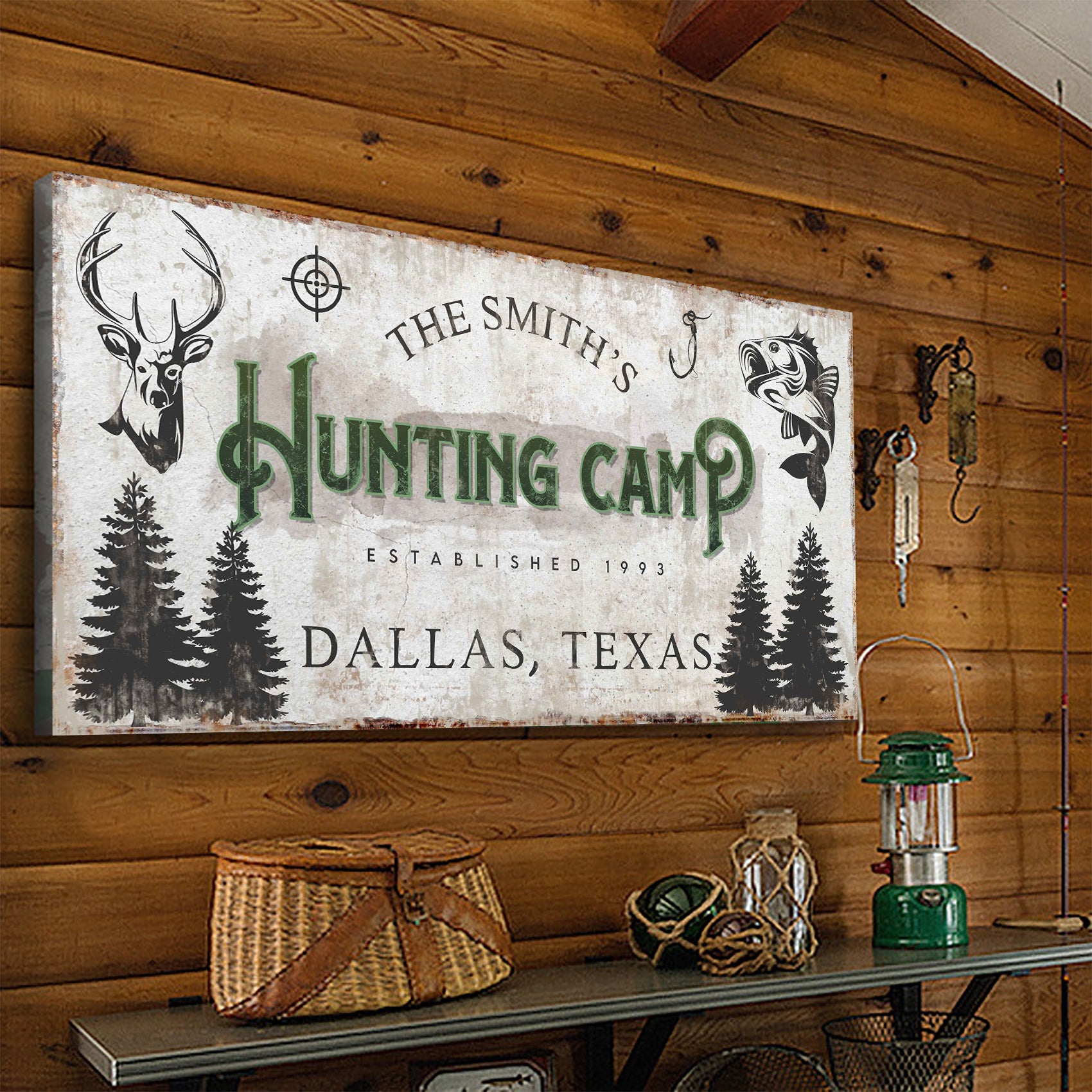 Fishing And Hunting Sign on sale at MyriadMart