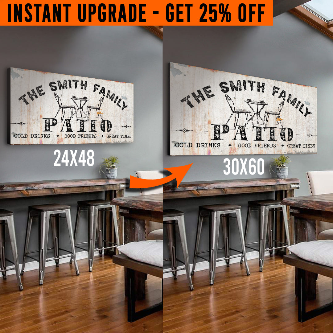 Upgrade Your 48x24 Inches 'Family Patio' Style 1 Canvas To 60x30 Inches on sale at MyriadMart