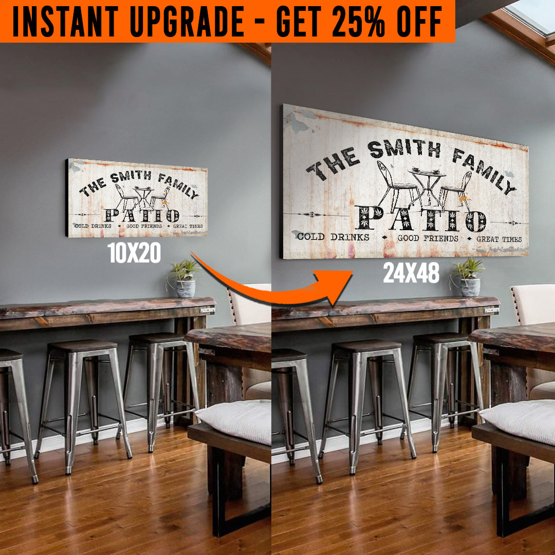 Upgrade Your 20x10 Inches 'Family Patio' Style 1 Canvas To 48x24 Inches on sale at MyriadMart