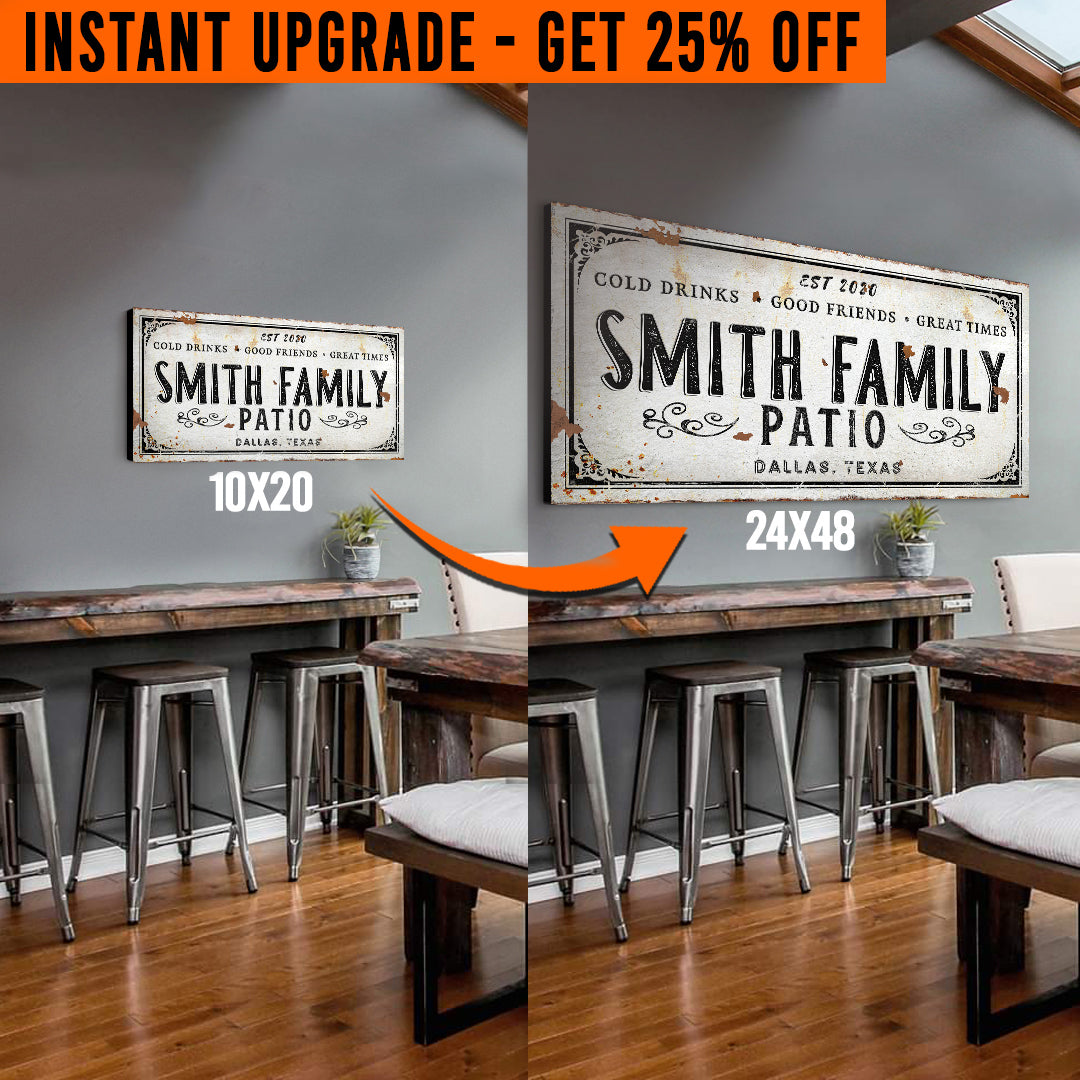 Upgrade Your 20x10 Inches 'Family Patio' Style 3 Canvas To 48x24 Inches on sale at MyriadMart