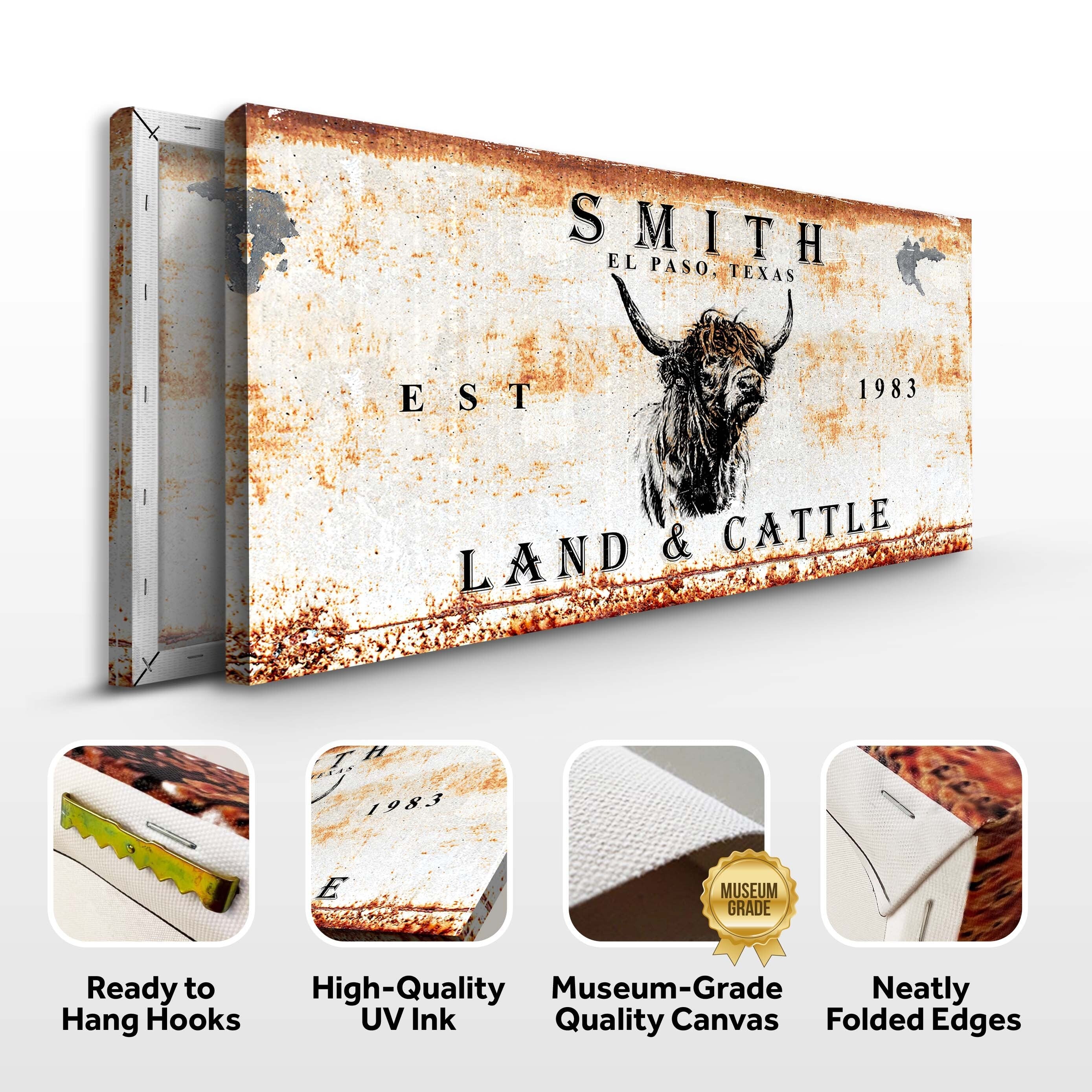 Land And Cattle Rustic Sign II on sale at MyriadMart
