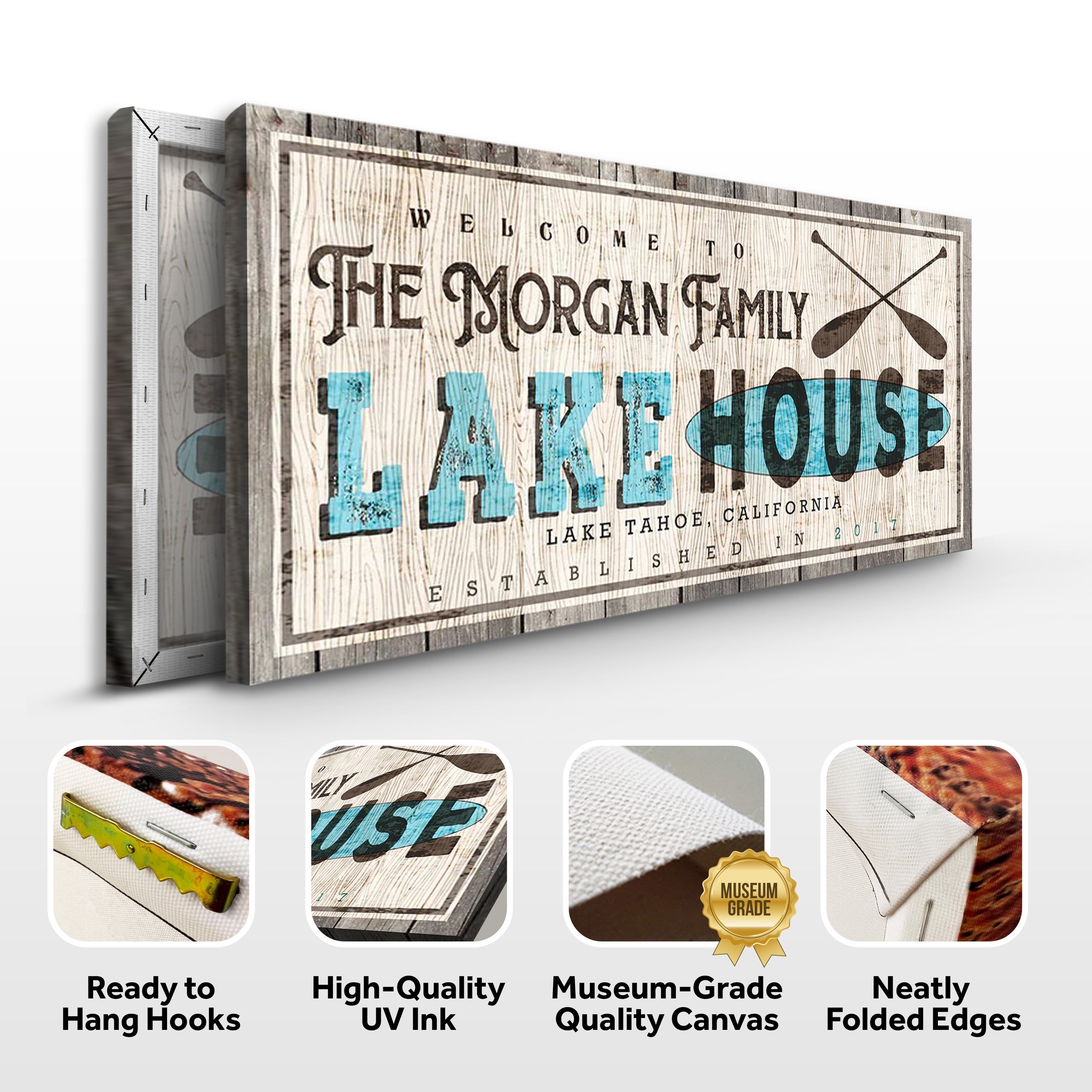 Vintage Family Lake House Sign on sale at MyriadMart