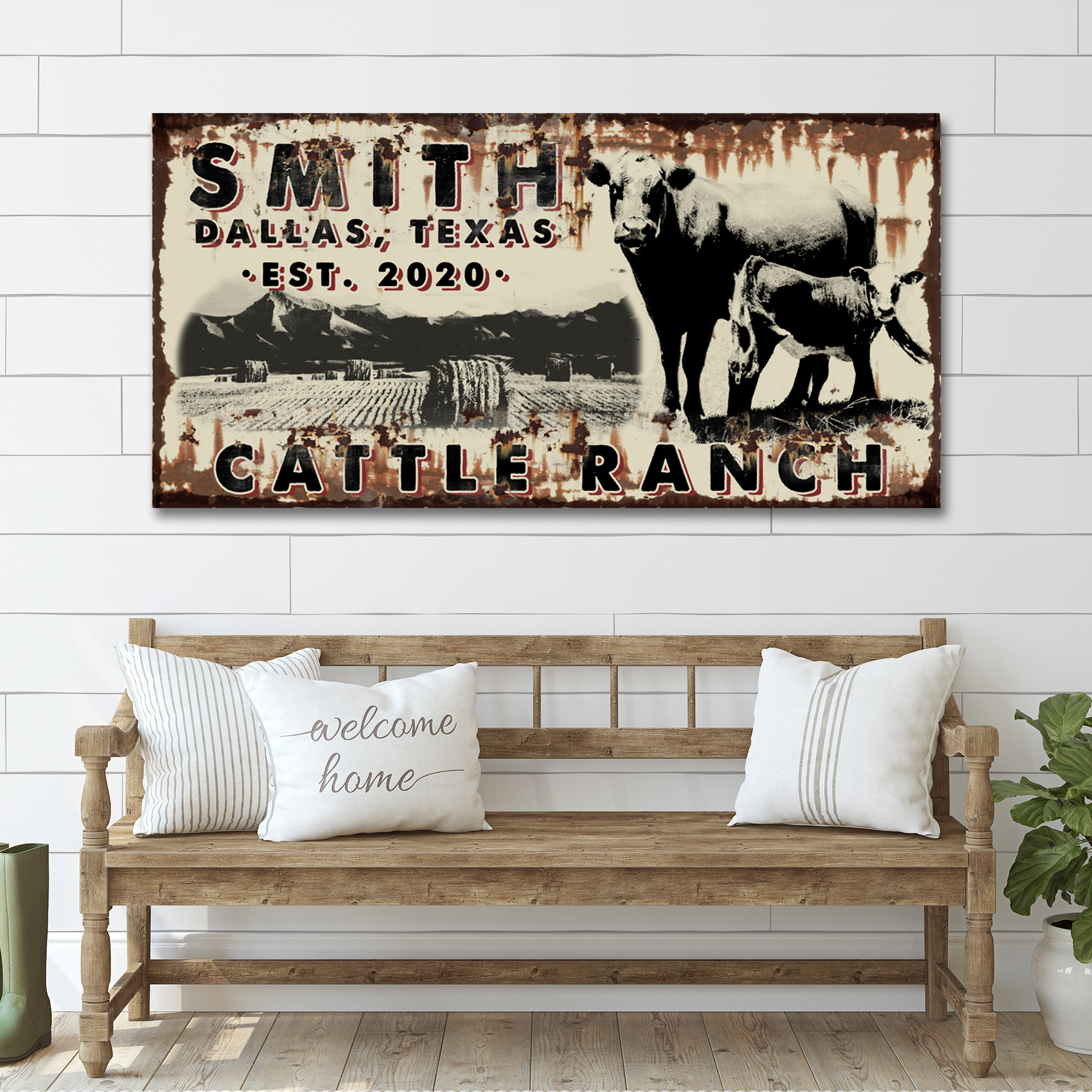 Cattle Ranch Vintage Sign on sale at MyriadMart