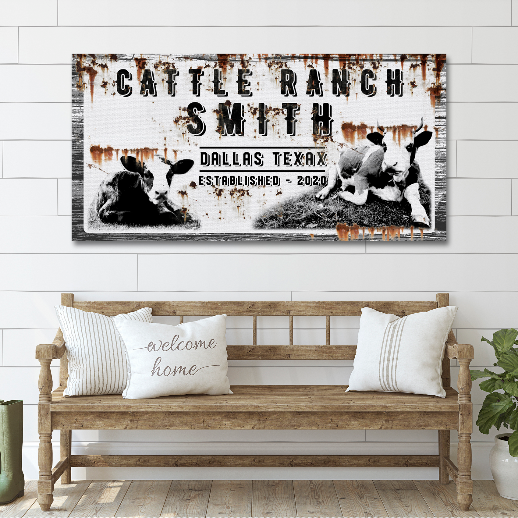 Cattle Ranch Vintage Sign on sale at MyriadMart