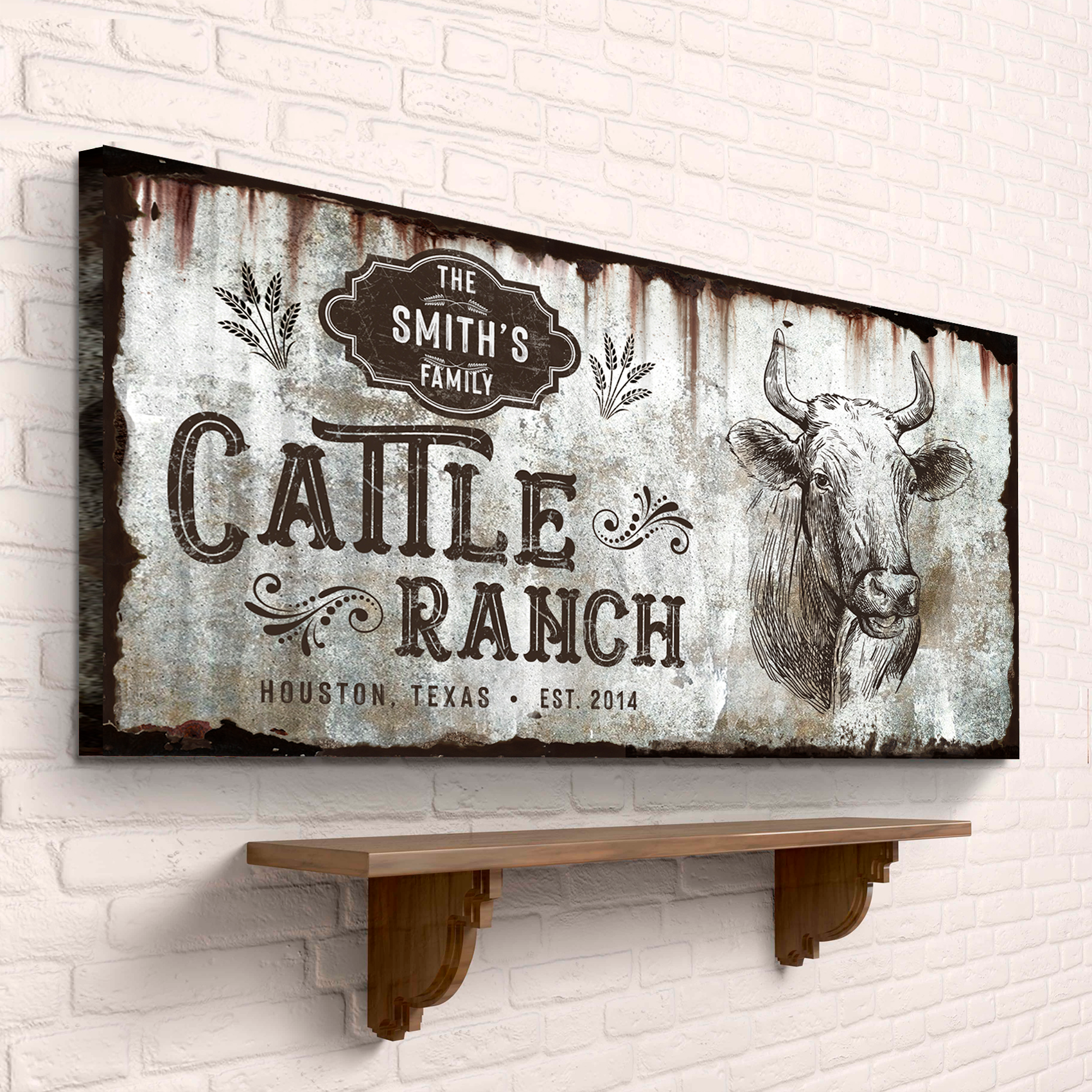 Vintage Cattle Ranch Sign on sale at MyriadMart