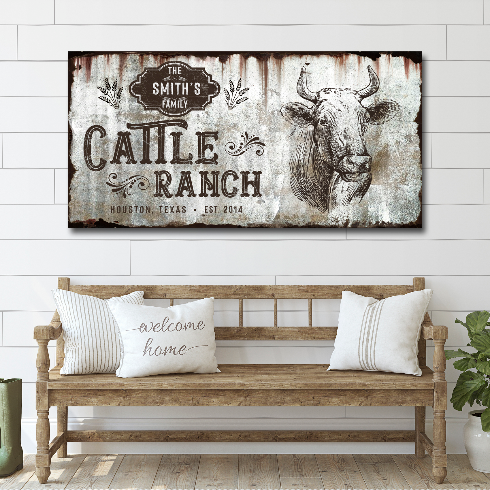 Vintage Cattle Ranch Sign on sale at MyriadMart