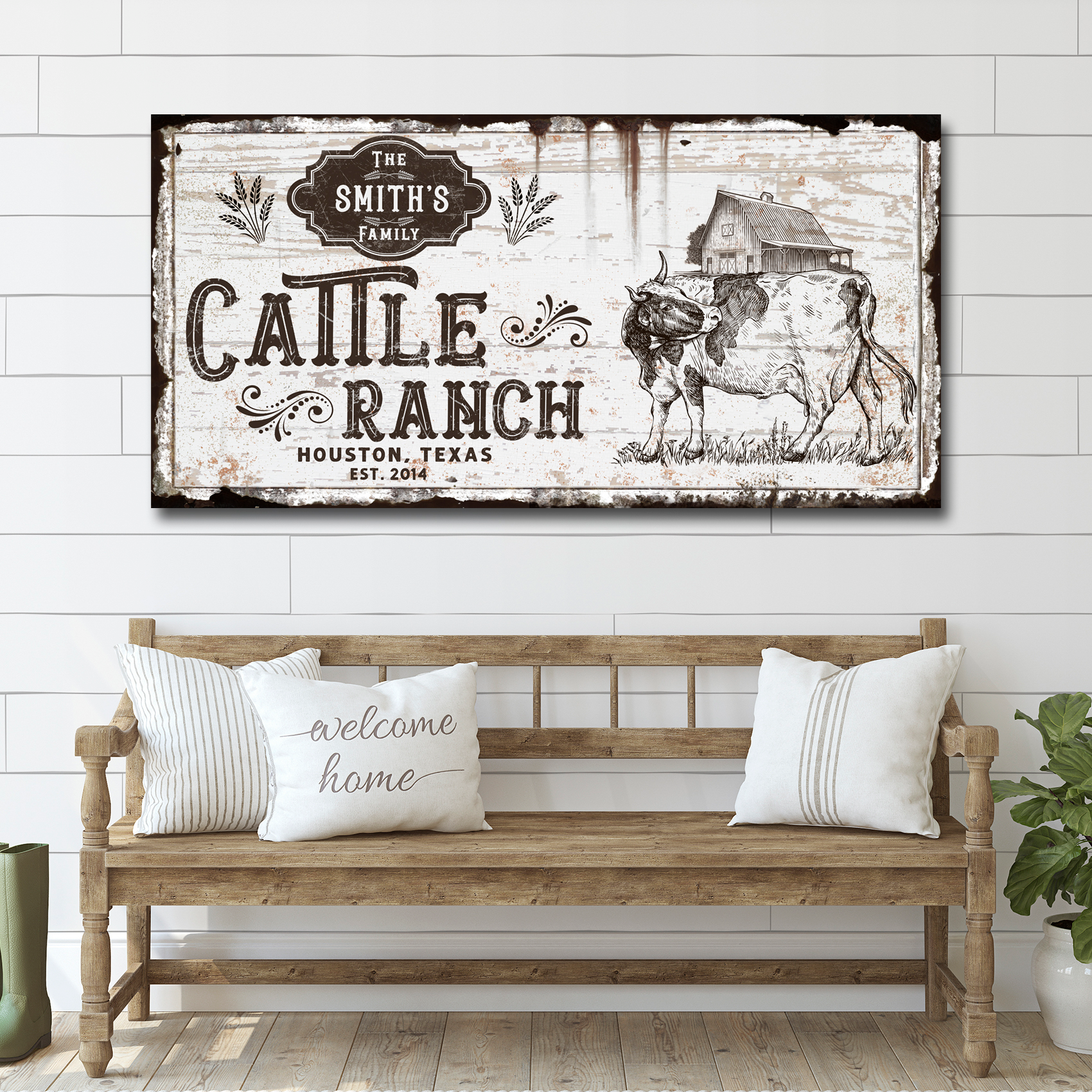Vintage Cattle Ranch Sign on sale at MyriadMart