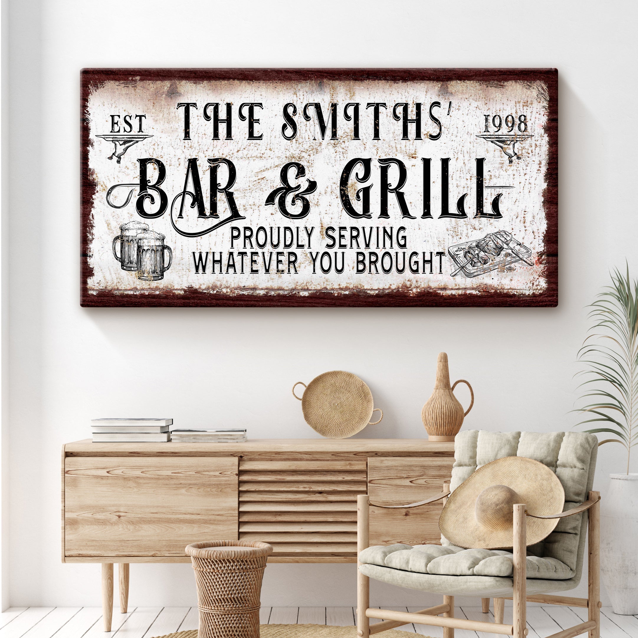 Personalized Bar and Grill Sign on sale at MyriadMart
