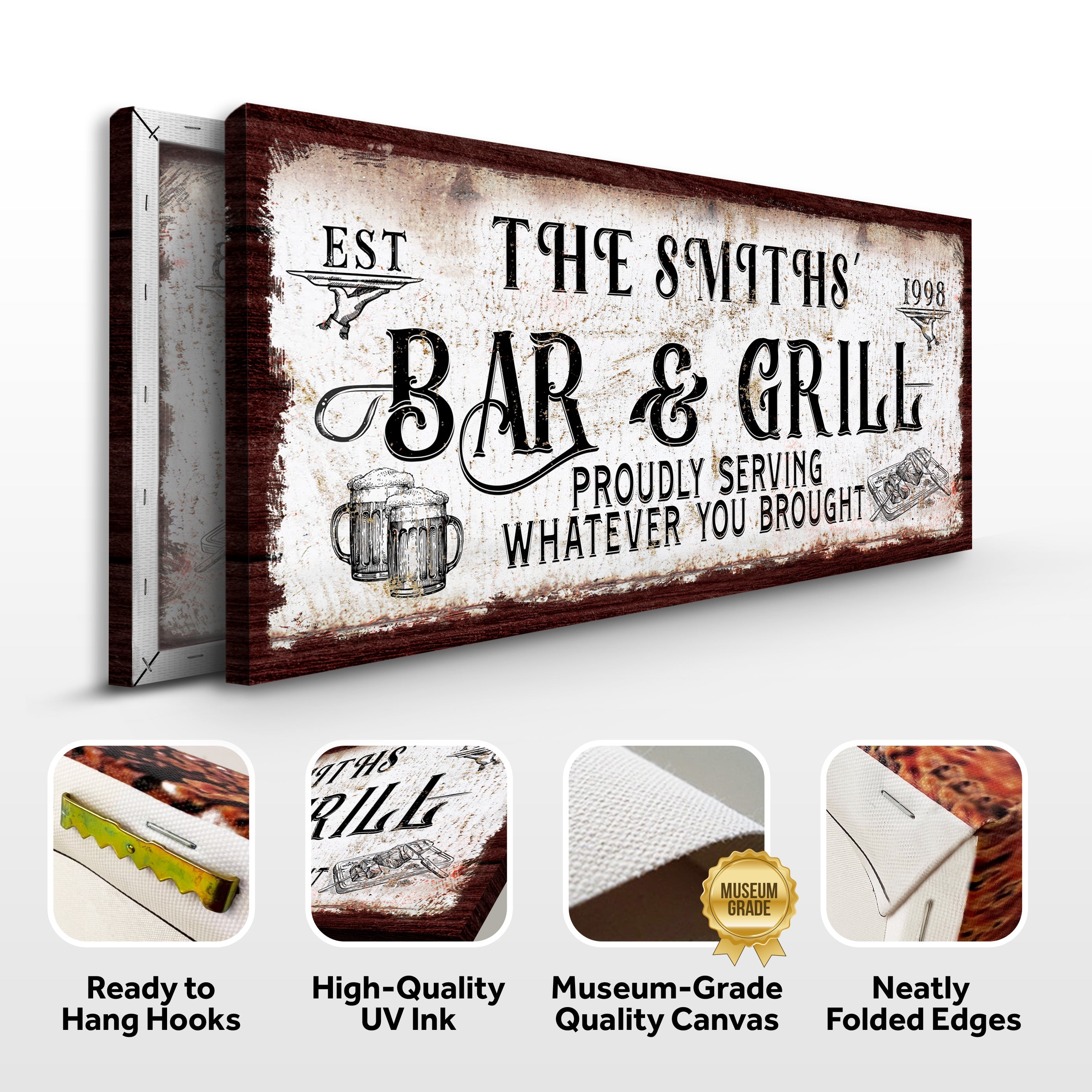 Personalized Bar and Grill Sign on sale at MyriadMart