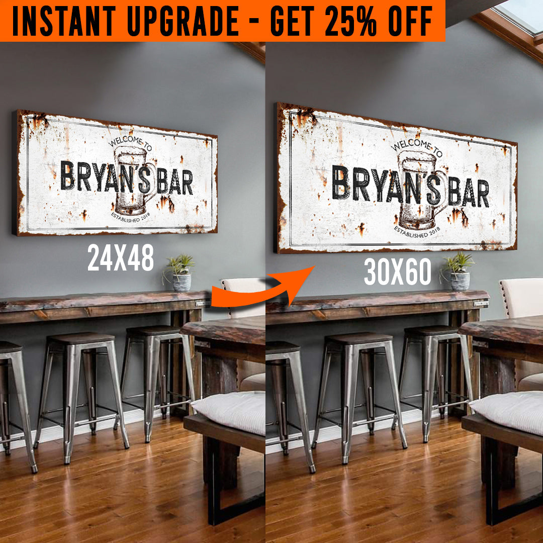 Upgrade Your 48x24 Inches 'Beer Barrel Bar' Style 1 Canvas To 60x30 Inches on sale at MyriadMart