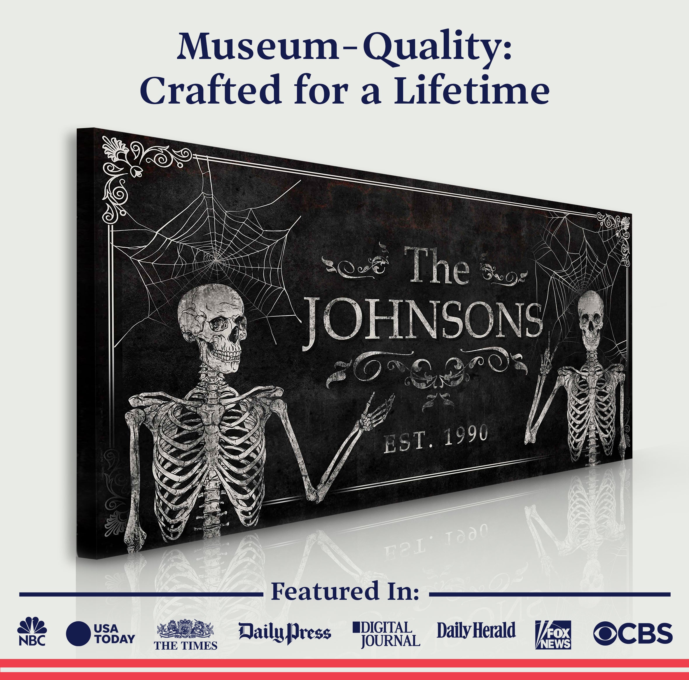 Gothic Family Sign - Personalized Gothic Art - Custom Family Sign on sale at MyriadMart