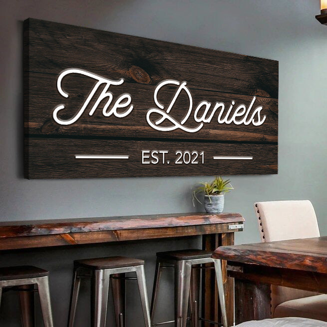 Wooden Family Name Sign on sale at MyriadMart