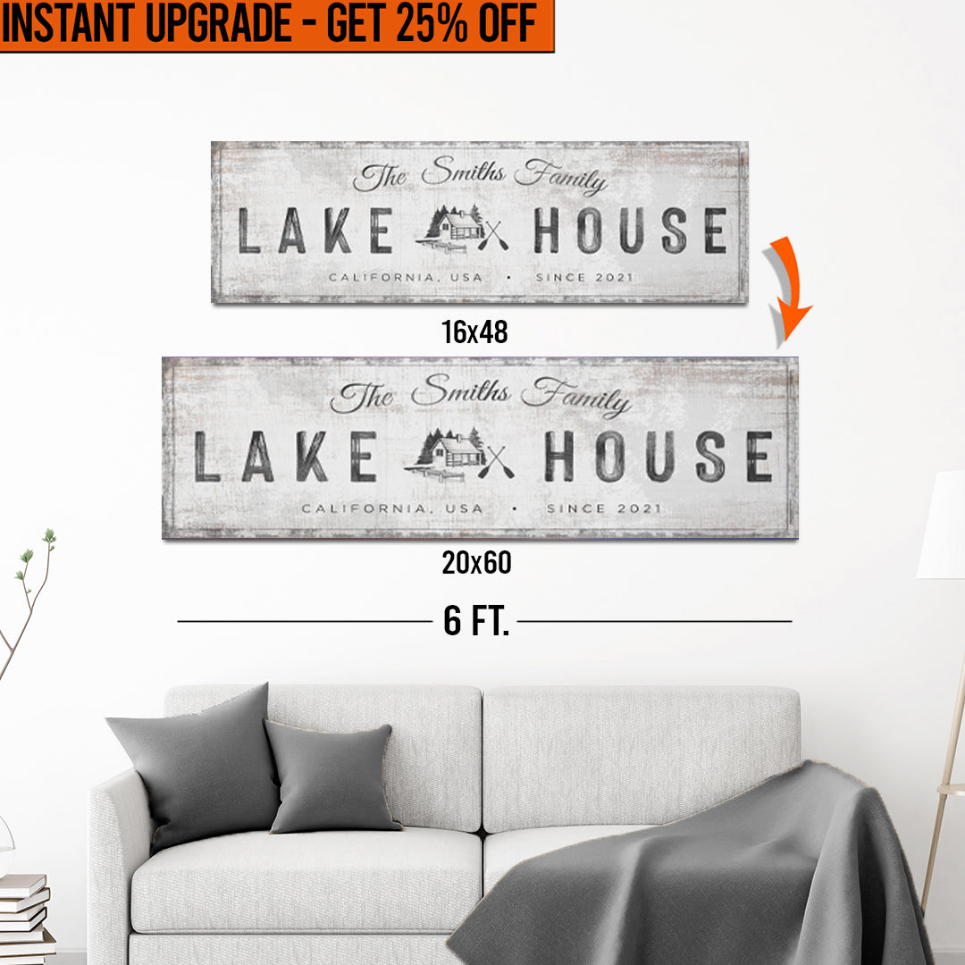 Upgrade Your 16x48 Inches 'Lake House Cabin' Style 1 Canvas To 20x60 Inches on sale at MyriadMart