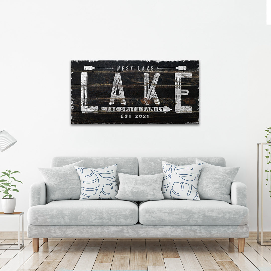 Wooden Lake Arrow Sign on sale at MyriadMart