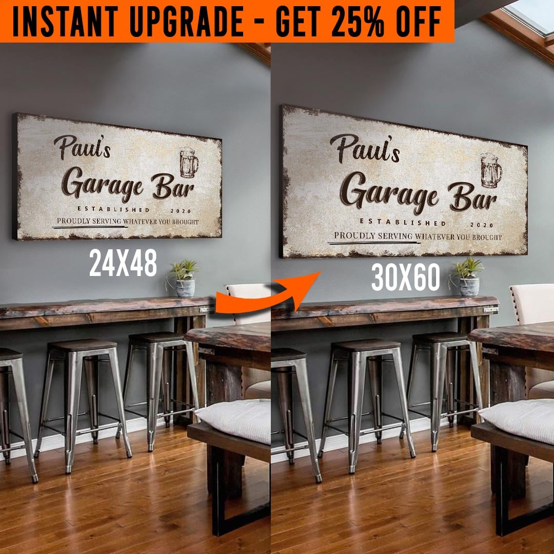 Upgrade Your 48x24 Inches 'Garage Bar' Style 3 Canvas To 60x30 Inches on sale at MyriadMart