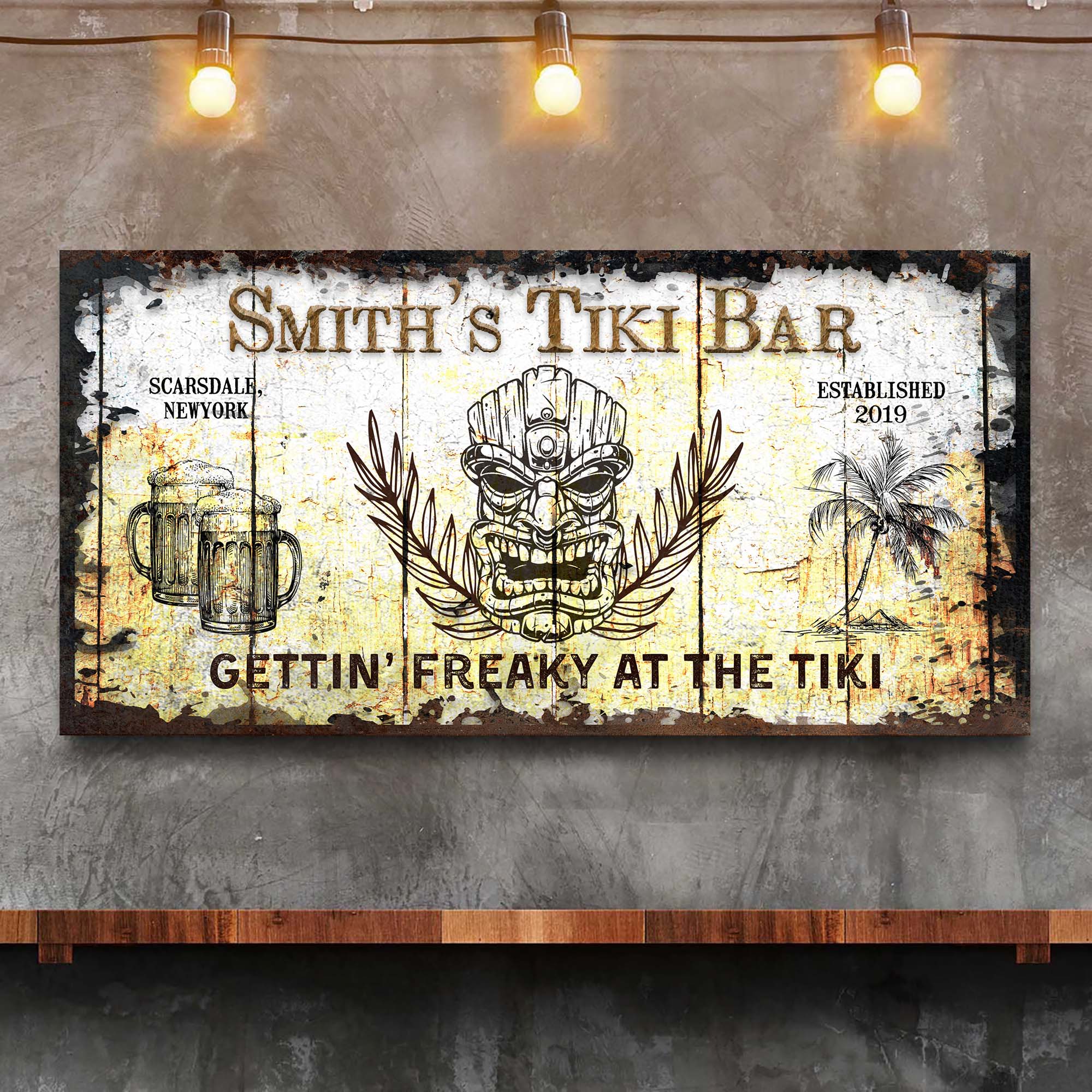 Personalized Tiki Bar Sign: Custom Bar Signs for Home Bar – Ideal For Your Basement Bar Or Man Cave Decor on sale at MyriadMart