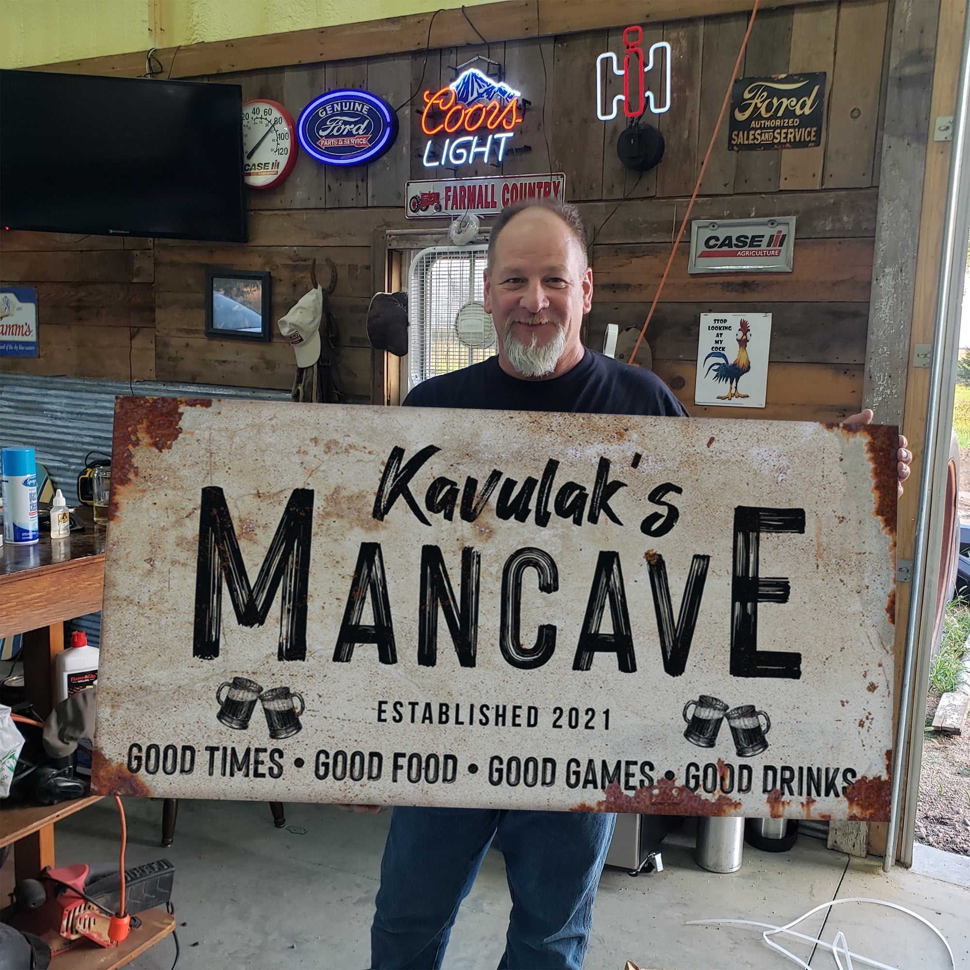 Good Times Man Cave Sign - LP1 on sale at MyriadMart
