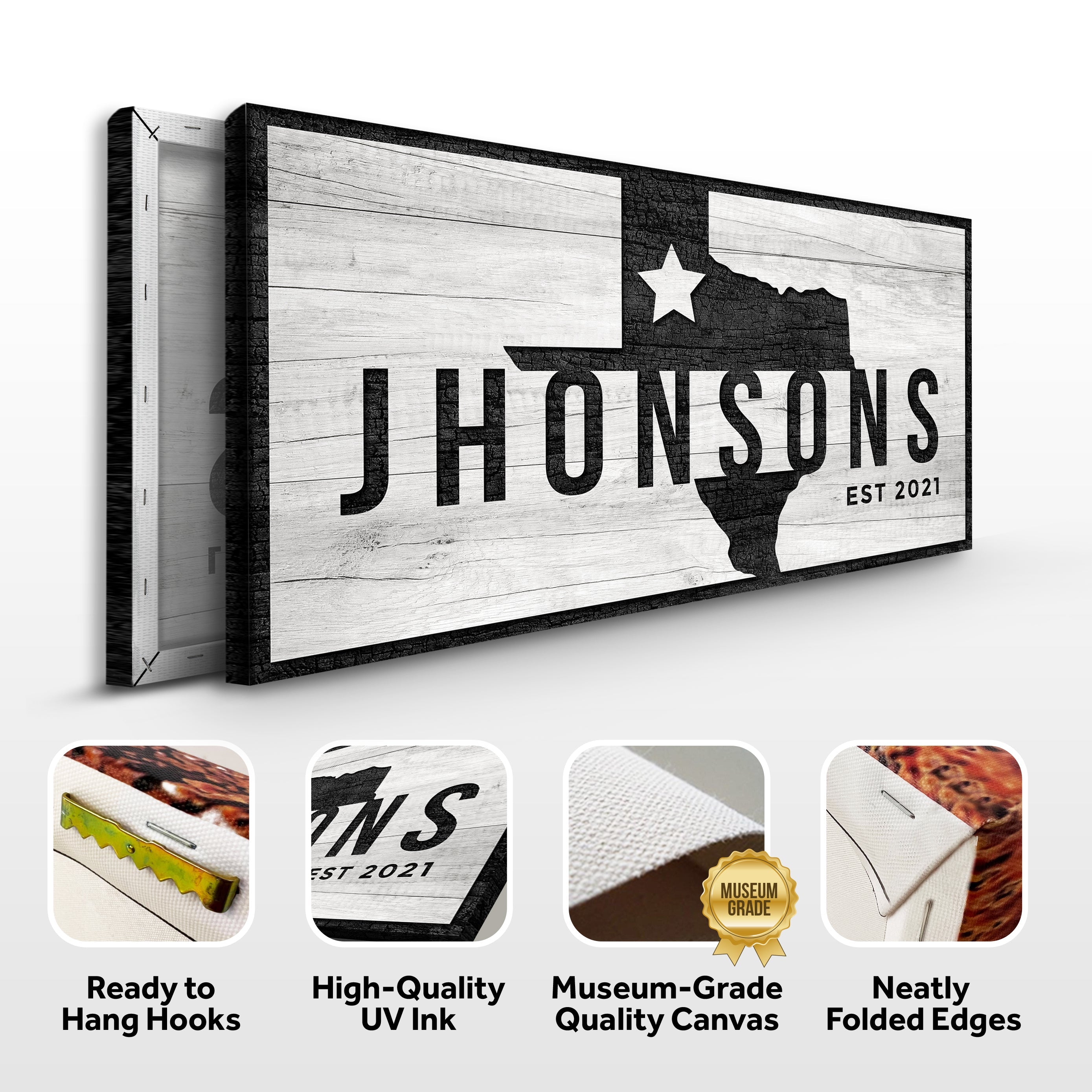 Texas Family Name Sign on sale at MyriadMart