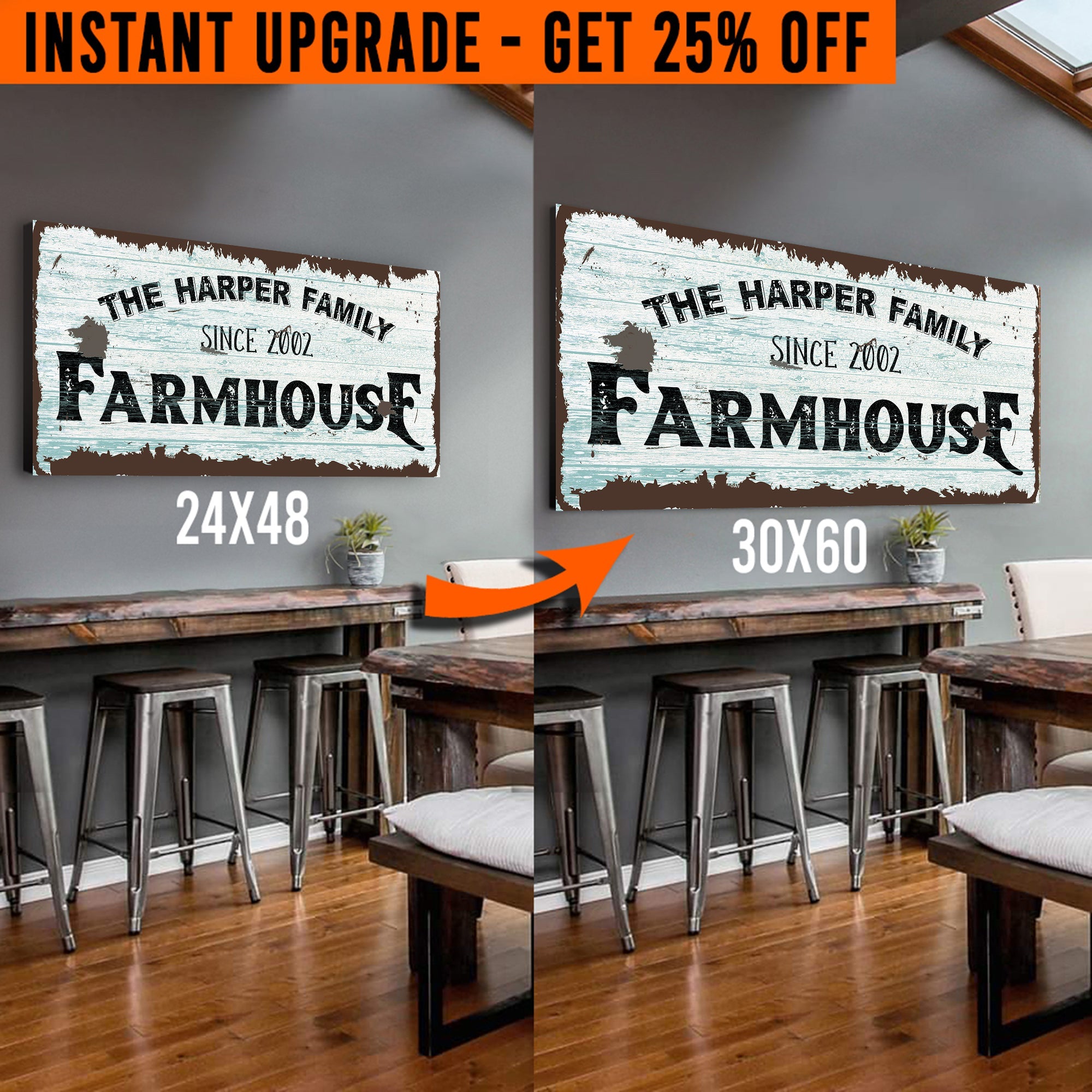 Upgrade Your 24x48 Inches 'Family Farmhouse' Style 1 Canvas To 60x30 Inches on sale at MyriadMart