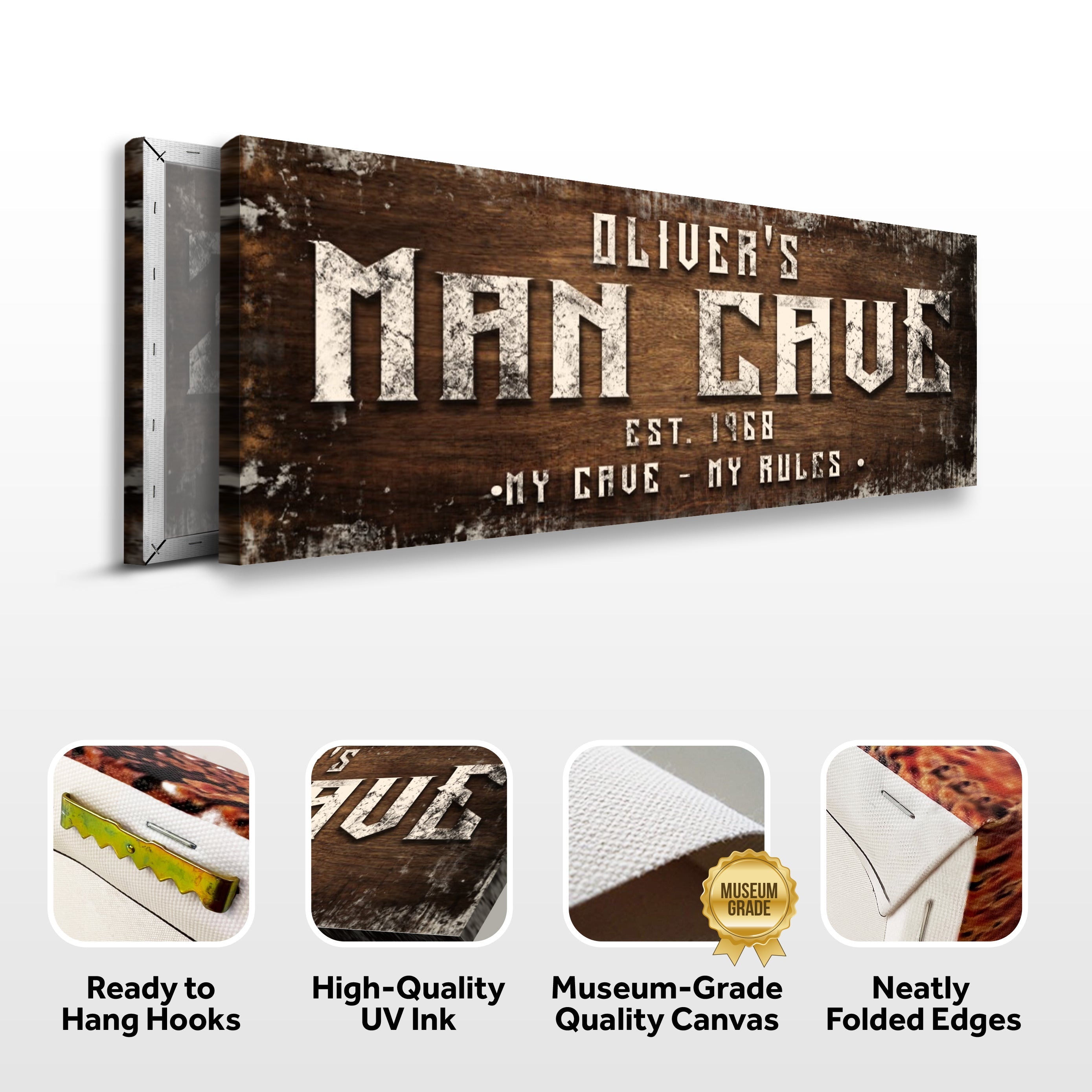 Man Cave My Cave My Rules Sign on sale at MyriadMart