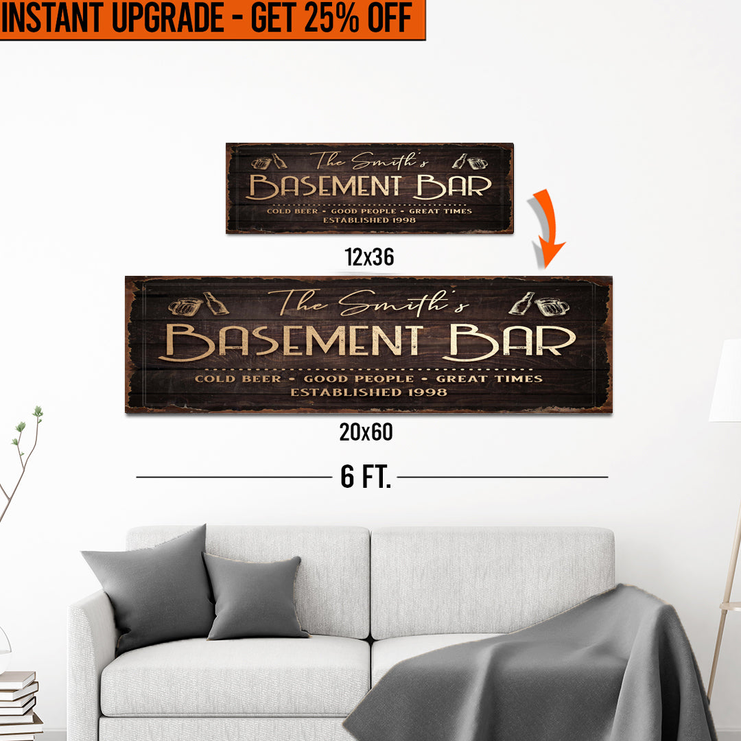 Upgrade Your 'Family Basement Bar' Style 1 Canvas To 20x60 Inches on sale at MyriadMart