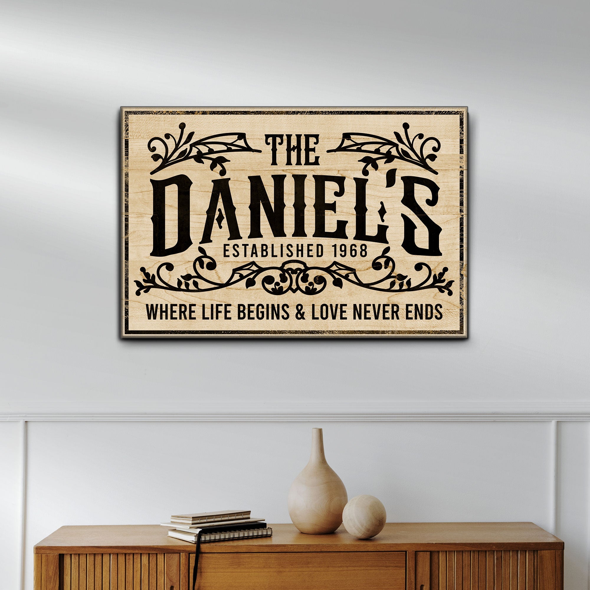 Established Last Name Sign V on sale at MyriadMart