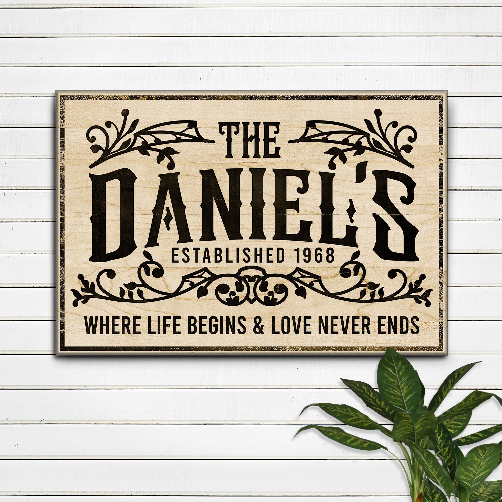 Established Last Name Sign V on sale at MyriadMart