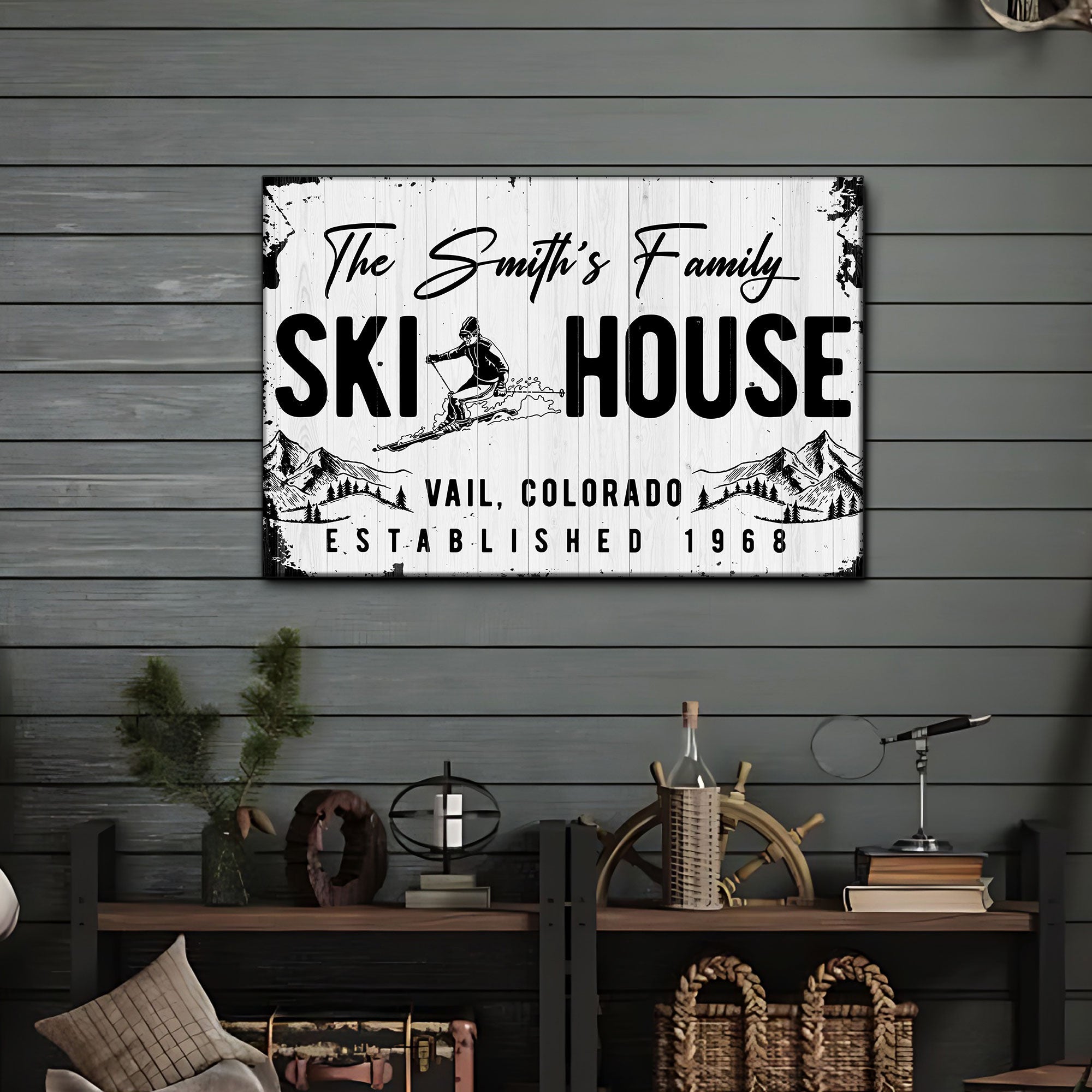 Ski House Sign on sale at MyriadMart