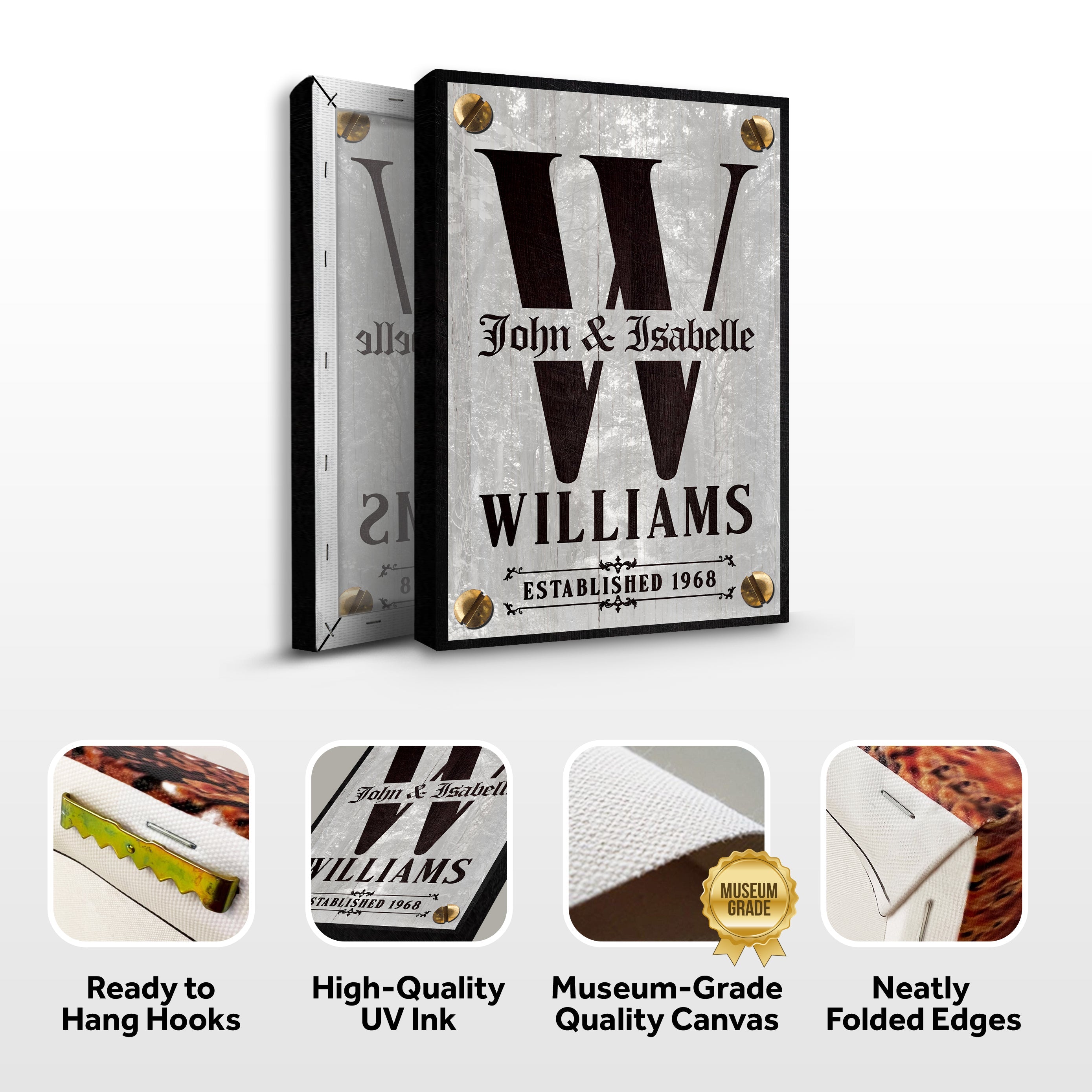 Family Name Portrait Monogram Sign III on sale at MyriadMart