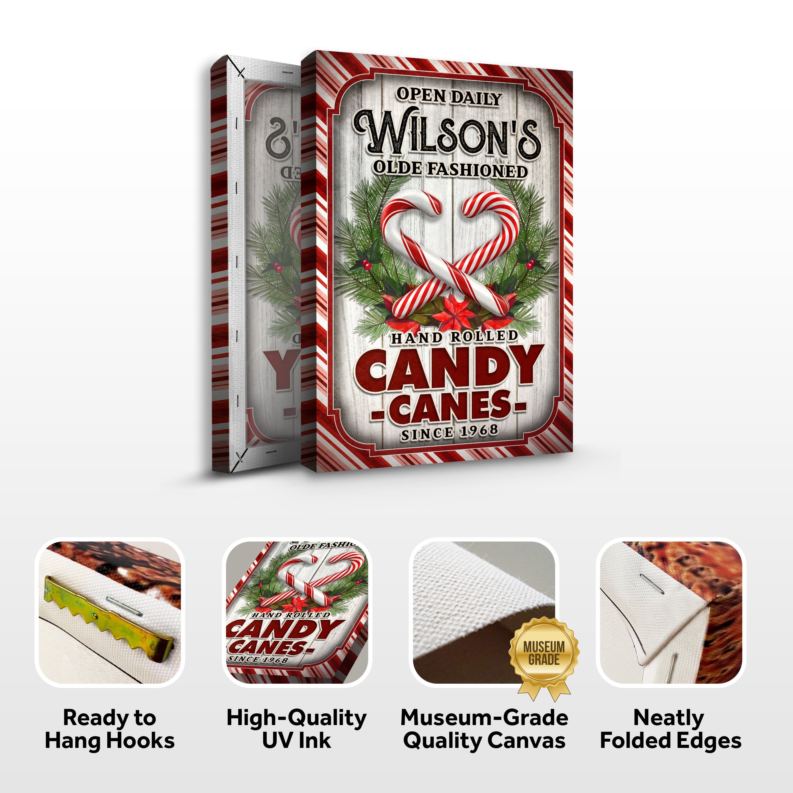 Olde Fashioned Hand Rolled Candy Canes Sign on sale at MyriadMart