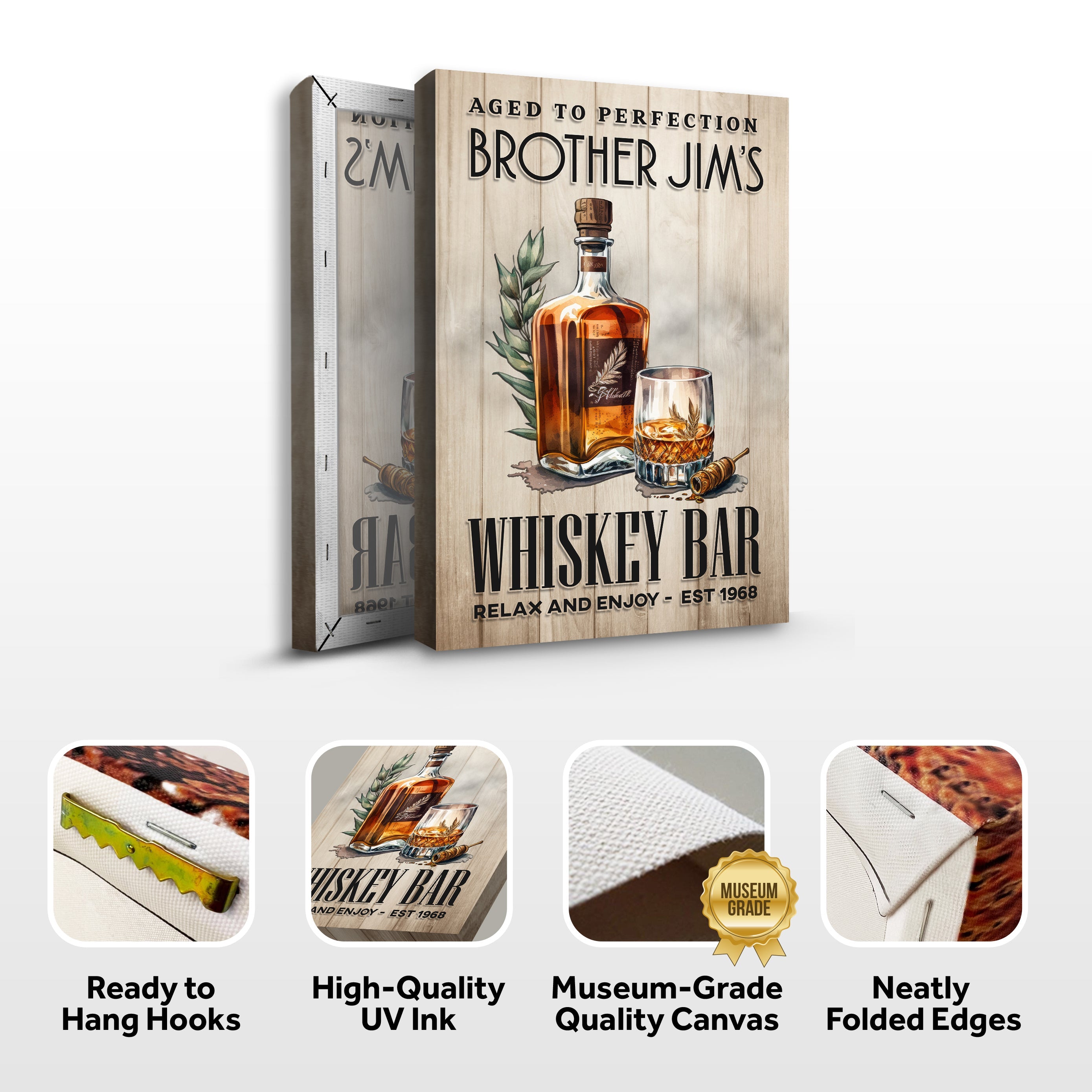 Aged To Perfection Whiskey Bar Sign on sale at MyriadMart