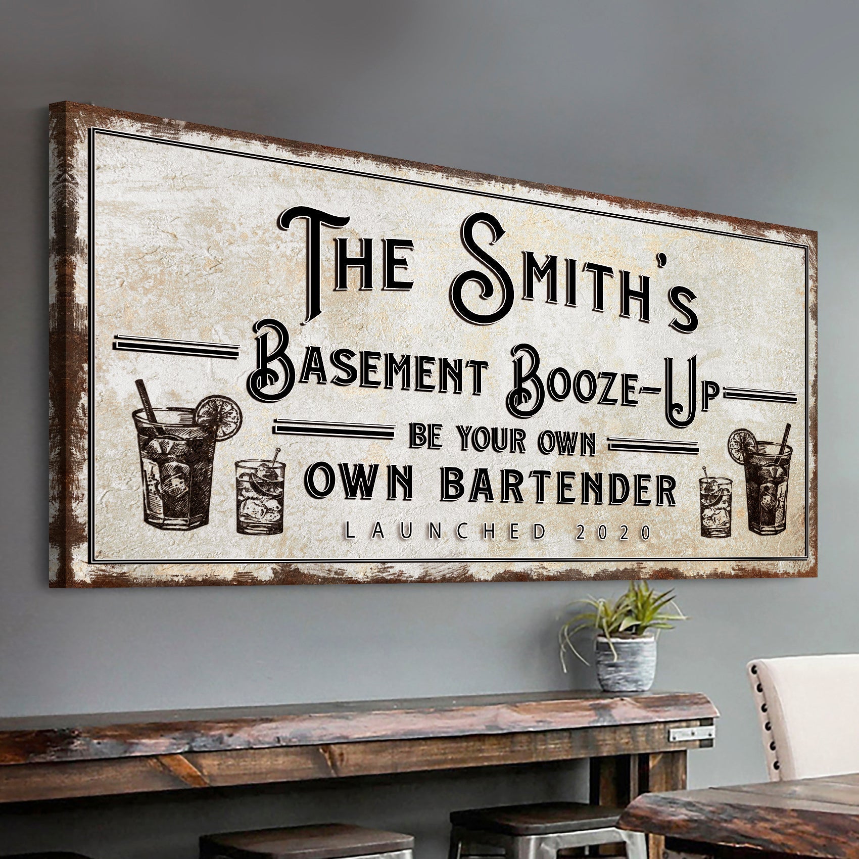 Basement Booze Up Sign on sale at MyriadMart