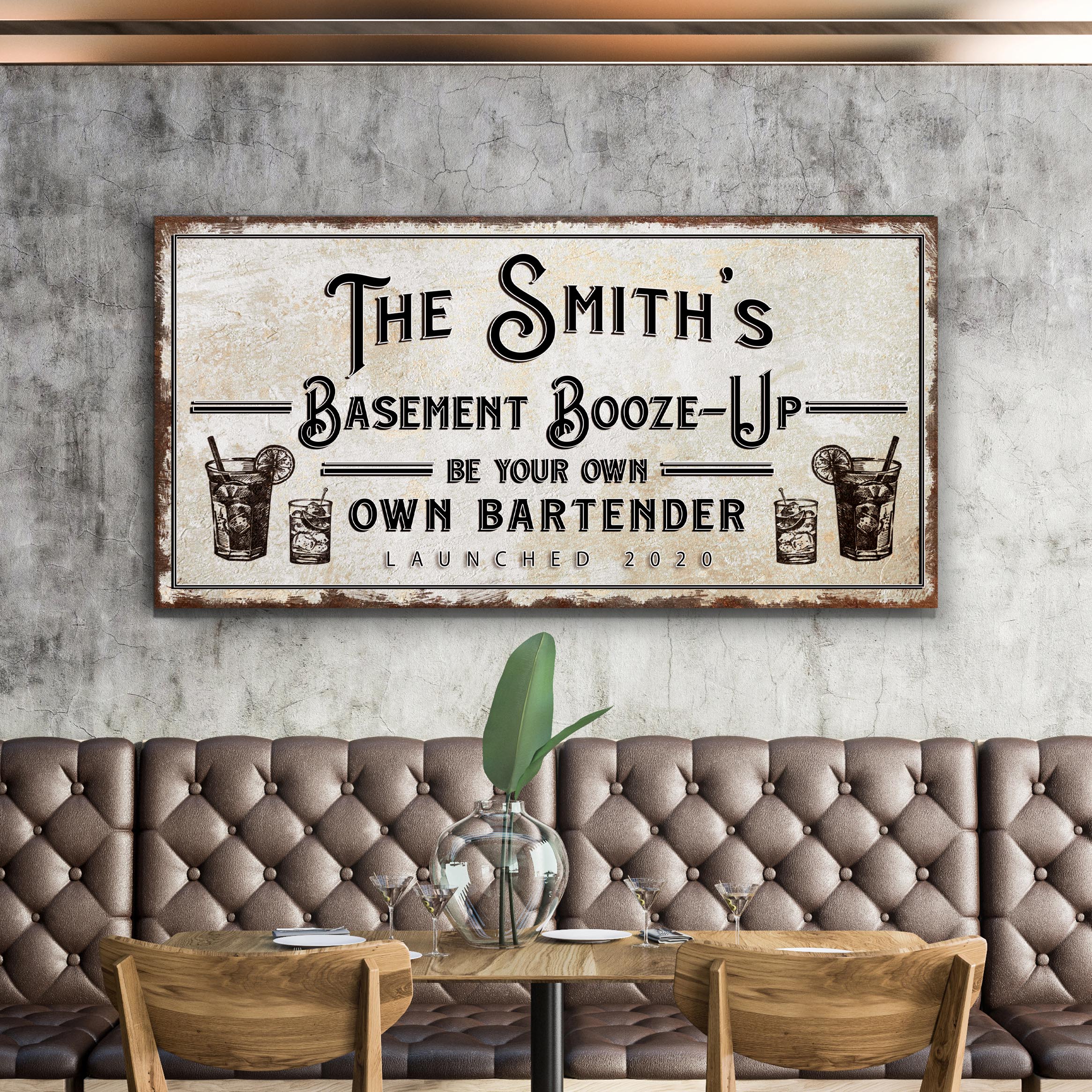 Basement Booze Up Sign on sale at MyriadMart